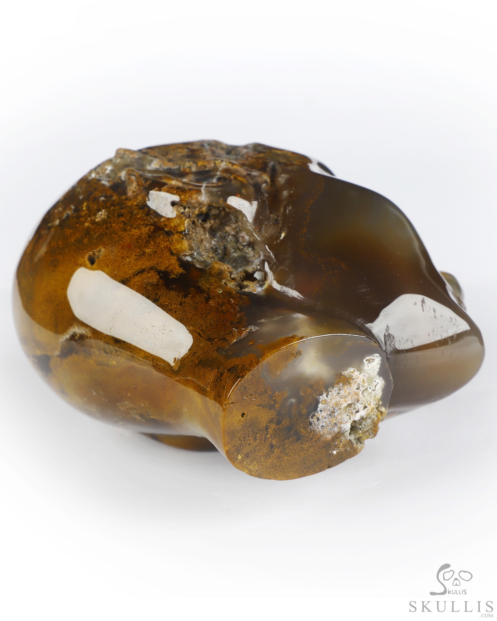 3.3" Moss Agate Hand Carved Fairy Elf Alien Crystal Skull Companion Sculpture, Crystal Healing 3.3" Moss Agate Hand Carved Fairy Elf Alien Crystal Skull Companion Sculpture, Crystal Healing