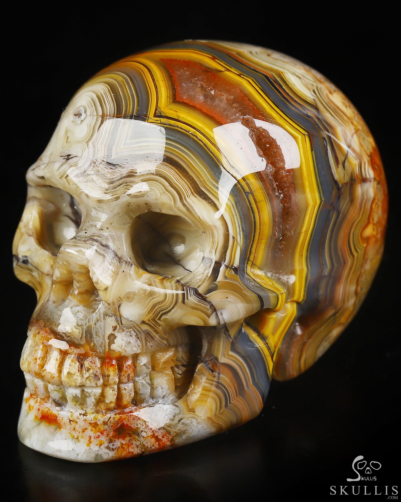 Gemstone 2.0" Red Crazy Lace Agate Hand Carved Crystal Skull, Realistic, Crystal Healing Gemstone 2.0" Red Crazy Lace Agate Hand Carved Crystal Skull, Realistic, Crystal Healing