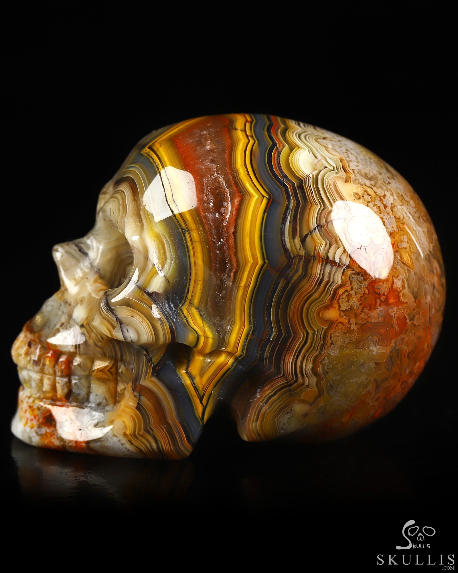 Gemstone 2.0" Red Crazy Lace Agate Hand Carved Crystal Skull, Realistic, Crystal Healing Gemstone 2.0" Red Crazy Lace Agate Hand Carved Crystal Skull, Realistic, Crystal Healing