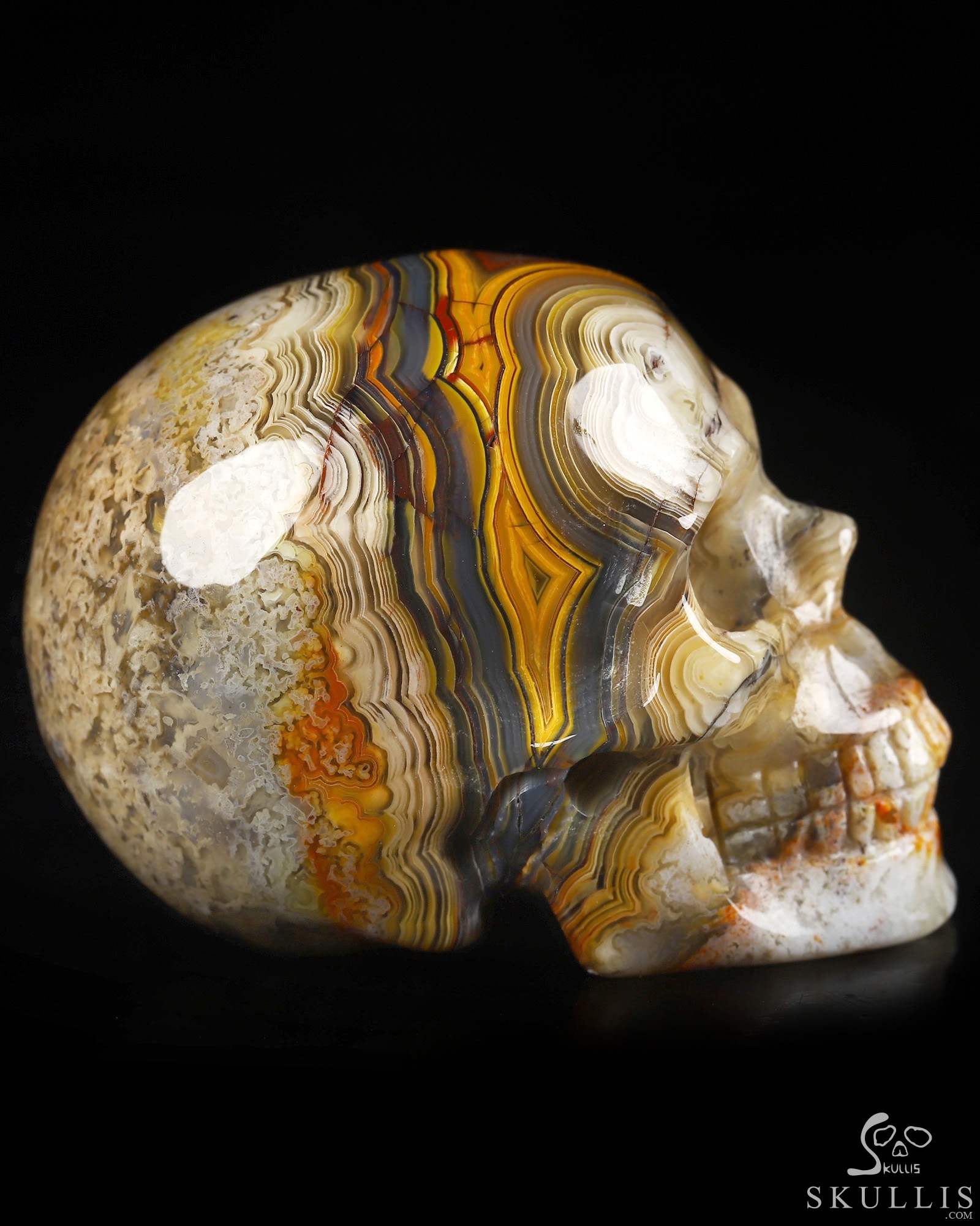 Gemstone 2.0" Red Crazy Lace Agate Hand Carved Crystal Skull, Realistic, Crystal Healing Gemstone 2.0" Red Crazy Lace Agate Hand Carved Crystal Skull, Realistic, Crystal Healing