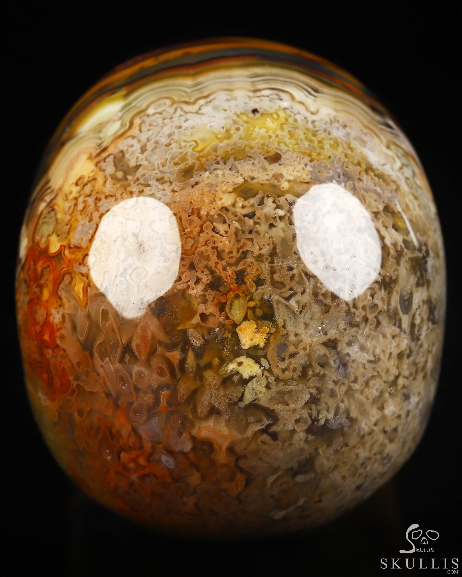 Gemstone 2.0" Red Crazy Lace Agate Hand Carved Crystal Skull, Realistic, Crystal Healing Gemstone 2.0" Red Crazy Lace Agate Hand Carved Crystal Skull, Realistic, Crystal Healing