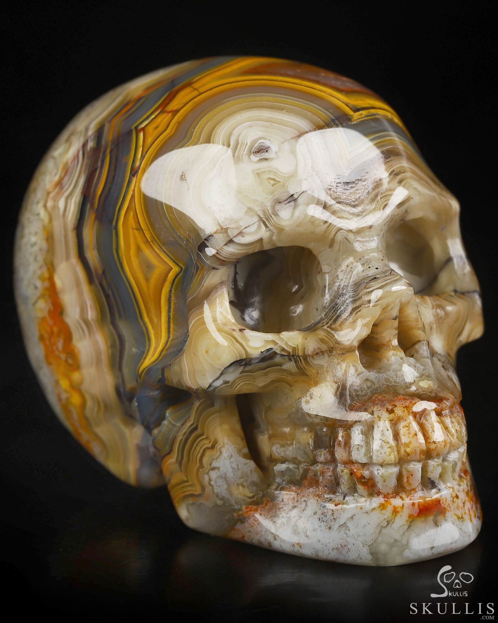 Gemstone 2.0" Red Crazy Lace Agate Hand Carved Crystal Skull, Realistic, Crystal Healing Gemstone 2.0" Red Crazy Lace Agate Hand Carved Crystal Skull, Realistic, Crystal Healing