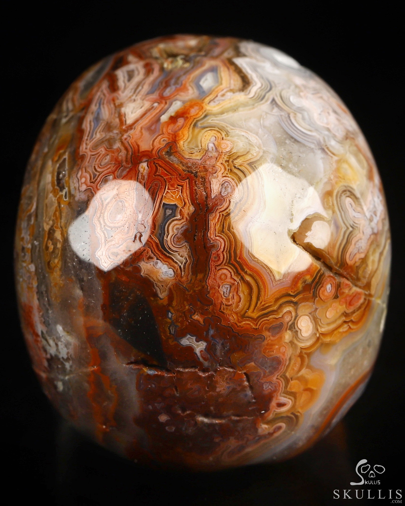 Gemstone 2.0" Red Crazy Lace Agate Hand Carved Crystal Skull, Realistic, Crystal Healing Gemstone 2.0" Red Crazy Lace Agate Hand Carved Crystal Skull, Realistic, Crystal Healing