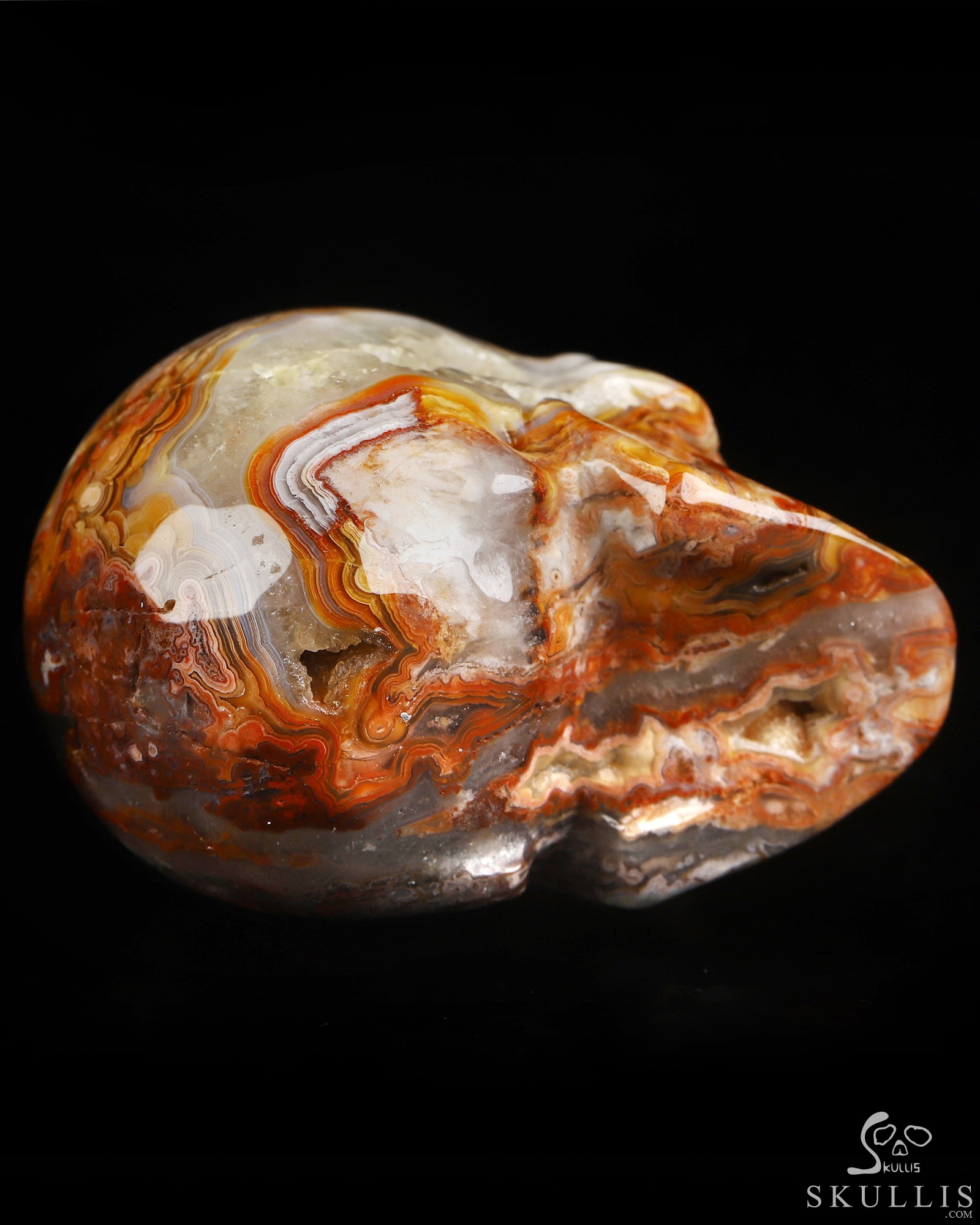 Gemstone 2.0" Red Crazy Lace Agate Hand Carved Crystal Skull, Realistic, Crystal Healing Gemstone 2.0" Red Crazy Lace Agate Hand Carved Crystal Skull, Realistic, Crystal Healing