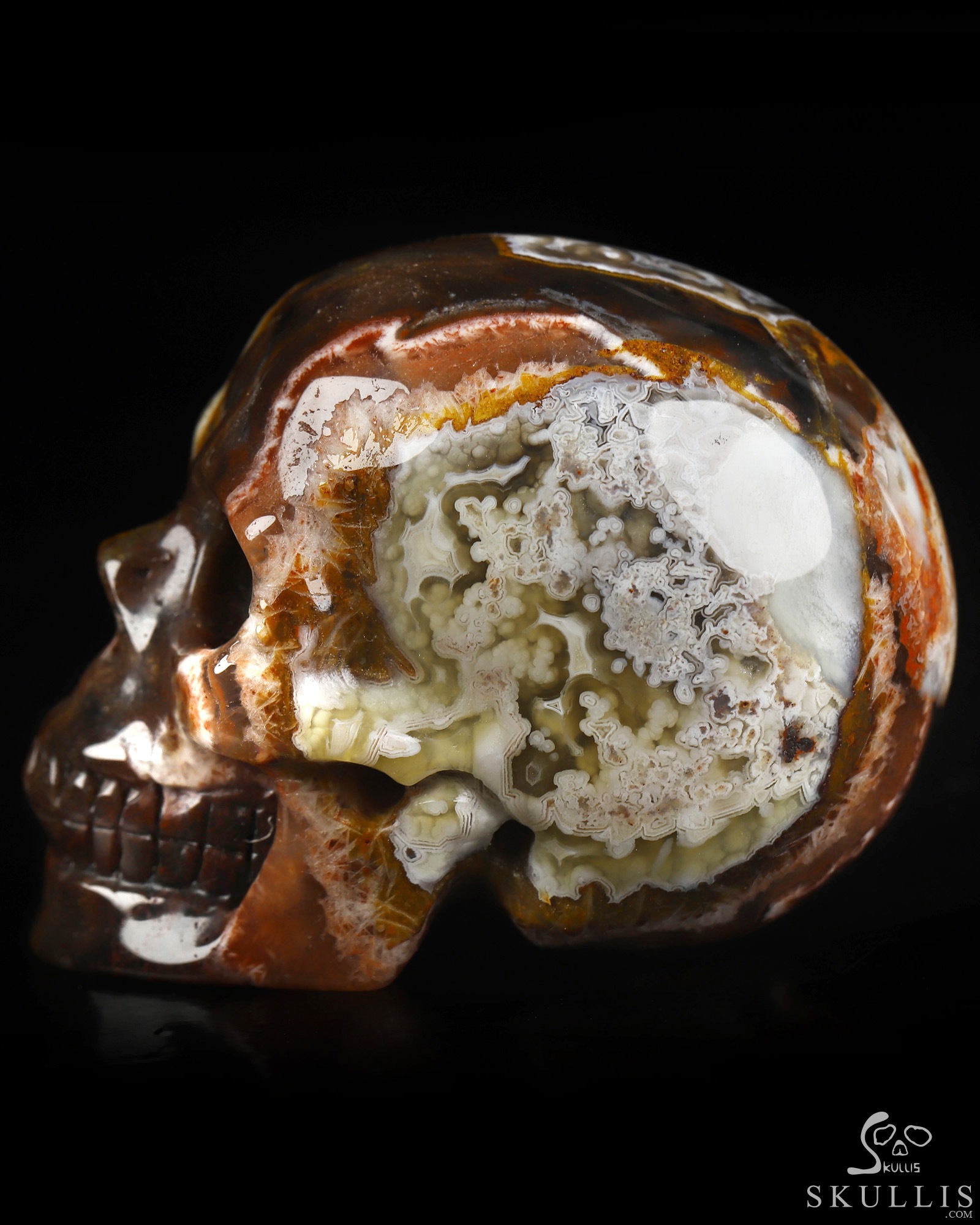 Gemstone 2.0" Red Crazy Lace Agate Hand Carved Crystal Skull, Realistic, Crystal Healing Gemstone 2.0" Red Crazy Lace Agate Hand Carved Crystal Skull, Realistic, Crystal Healing