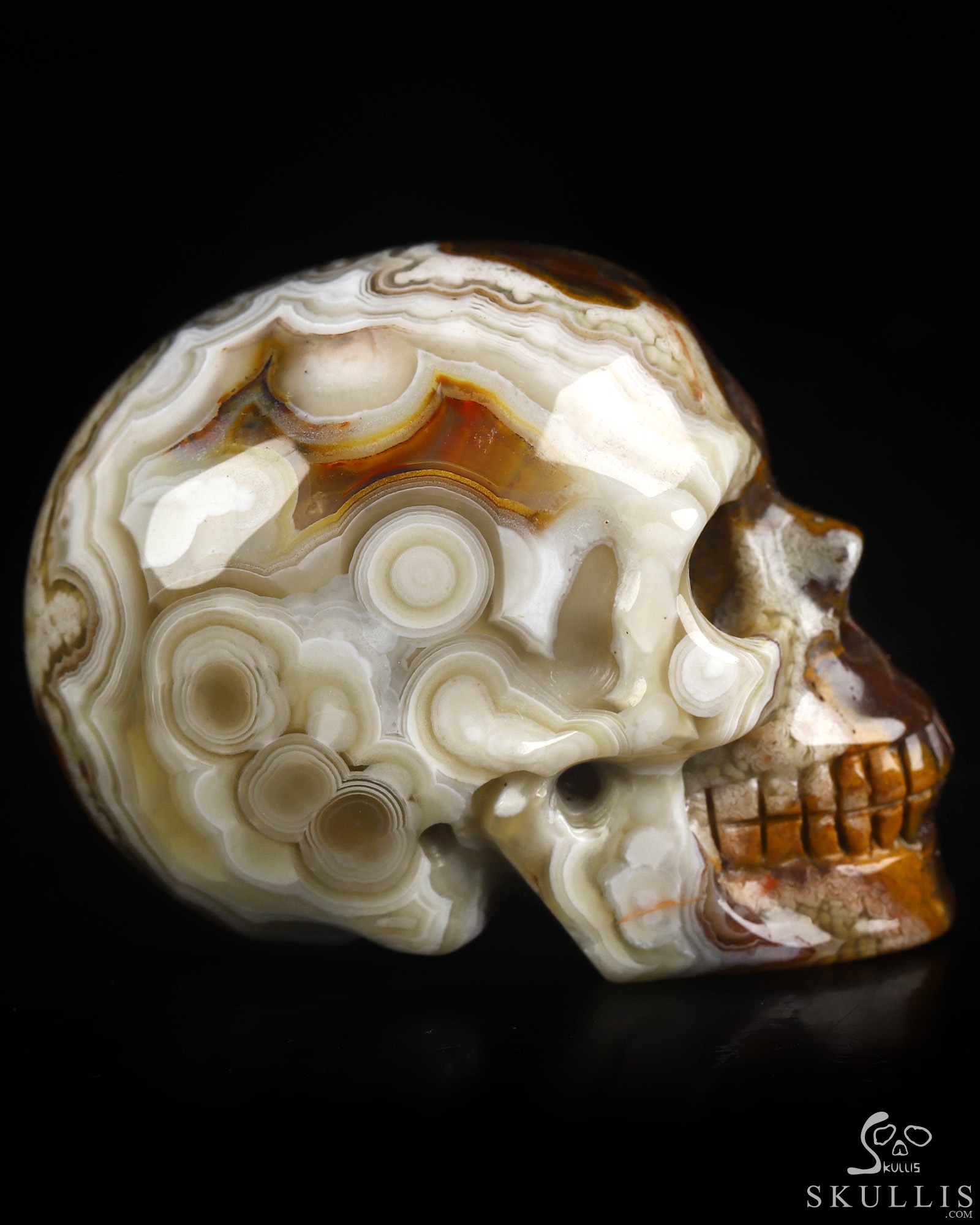 Gemstone 2.0" Red Crazy Lace Agate Hand Carved Crystal Skull, Realistic, Crystal Healing Gemstone 2.0" Red Crazy Lace Agate Hand Carved Crystal Skull, Realistic, Crystal Healing