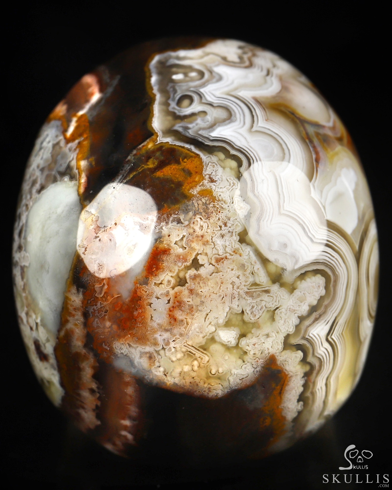 Gemstone 2.0" Red Crazy Lace Agate Hand Carved Crystal Skull, Realistic, Crystal Healing Gemstone 2.0" Red Crazy Lace Agate Hand Carved Crystal Skull, Realistic, Crystal Healing