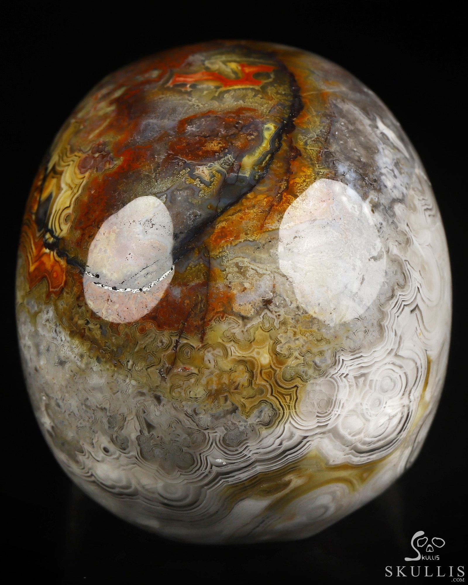 Gemstone 2.0" Red Crazy Lace Agate Hand Carved Crystal Skull, Realistic, Crystal Healing Gemstone 2.0" Red Crazy Lace Agate Hand Carved Crystal Skull, Realistic, Crystal Healing