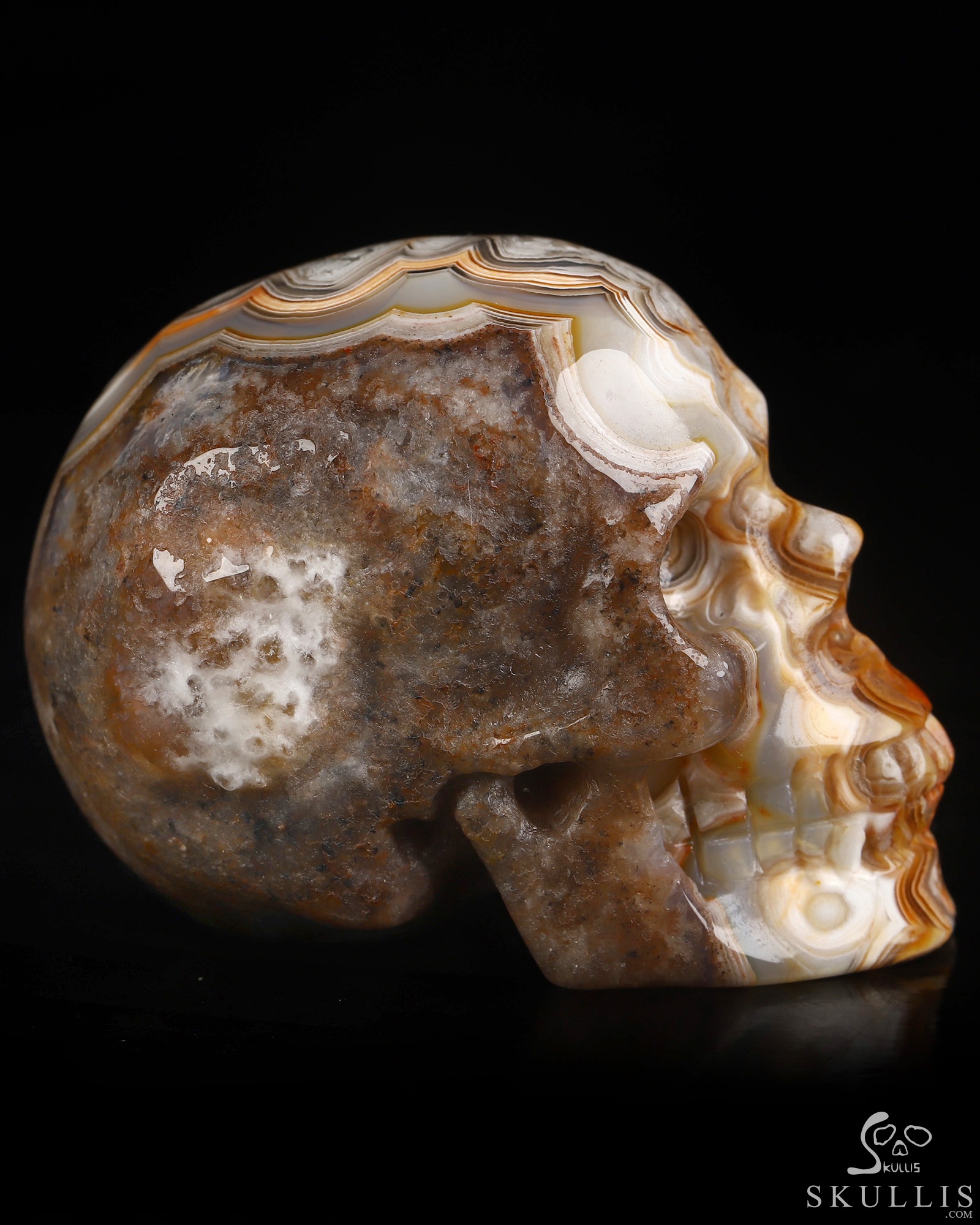 Gemstone 2.0" Red Crazy Lace Agate Hand Carved Crystal Skull, Realistic, Crystal Healing Gemstone 2.0" Red Crazy Lace Agate Hand Carved Crystal Skull, Realistic, Crystal Healing