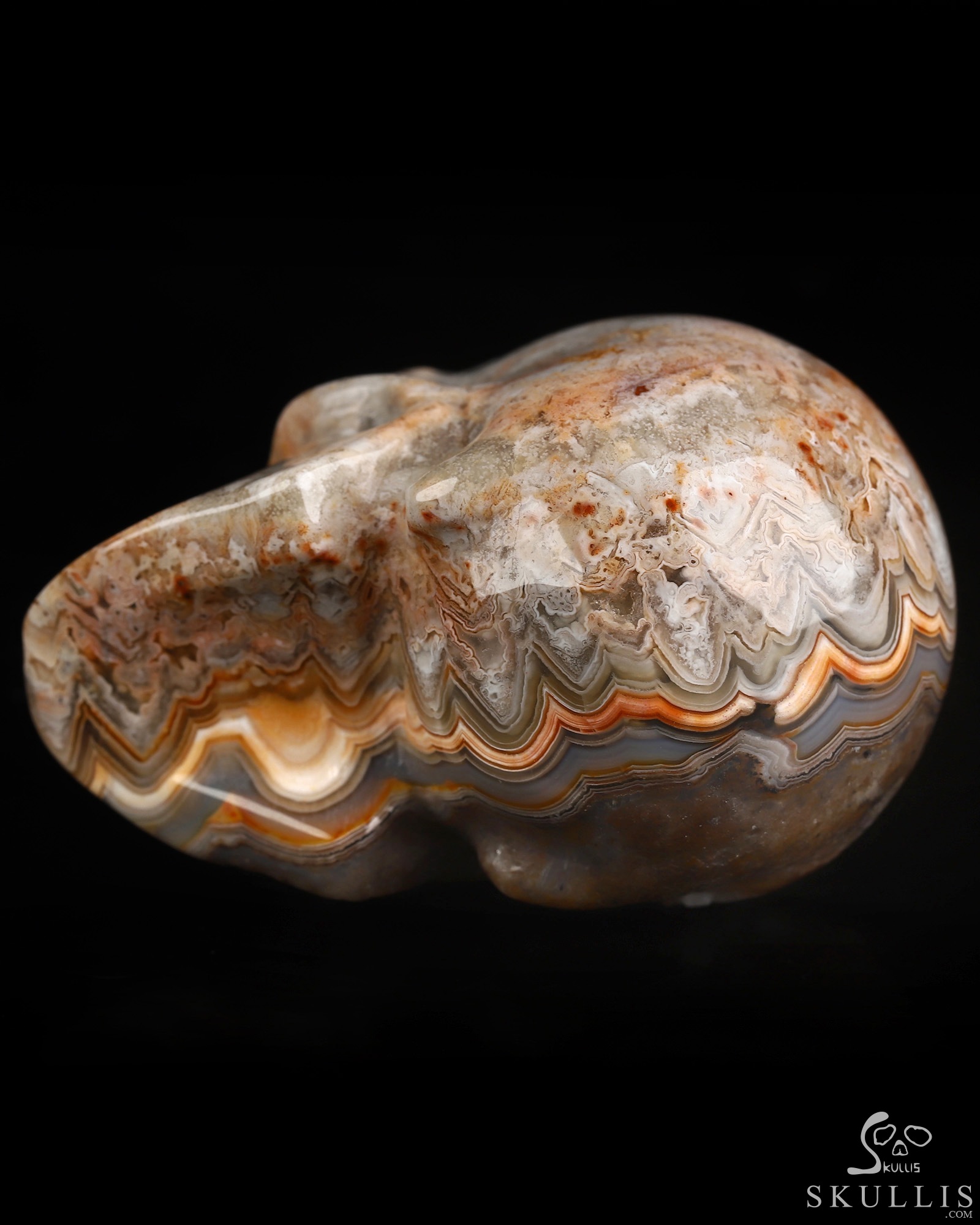 Gemstone 2.0" Red Crazy Lace Agate Hand Carved Crystal Skull, Realistic, Crystal Healing Gemstone 2.0" Red Crazy Lace Agate Hand Carved Crystal Skull, Realistic, Crystal Healing