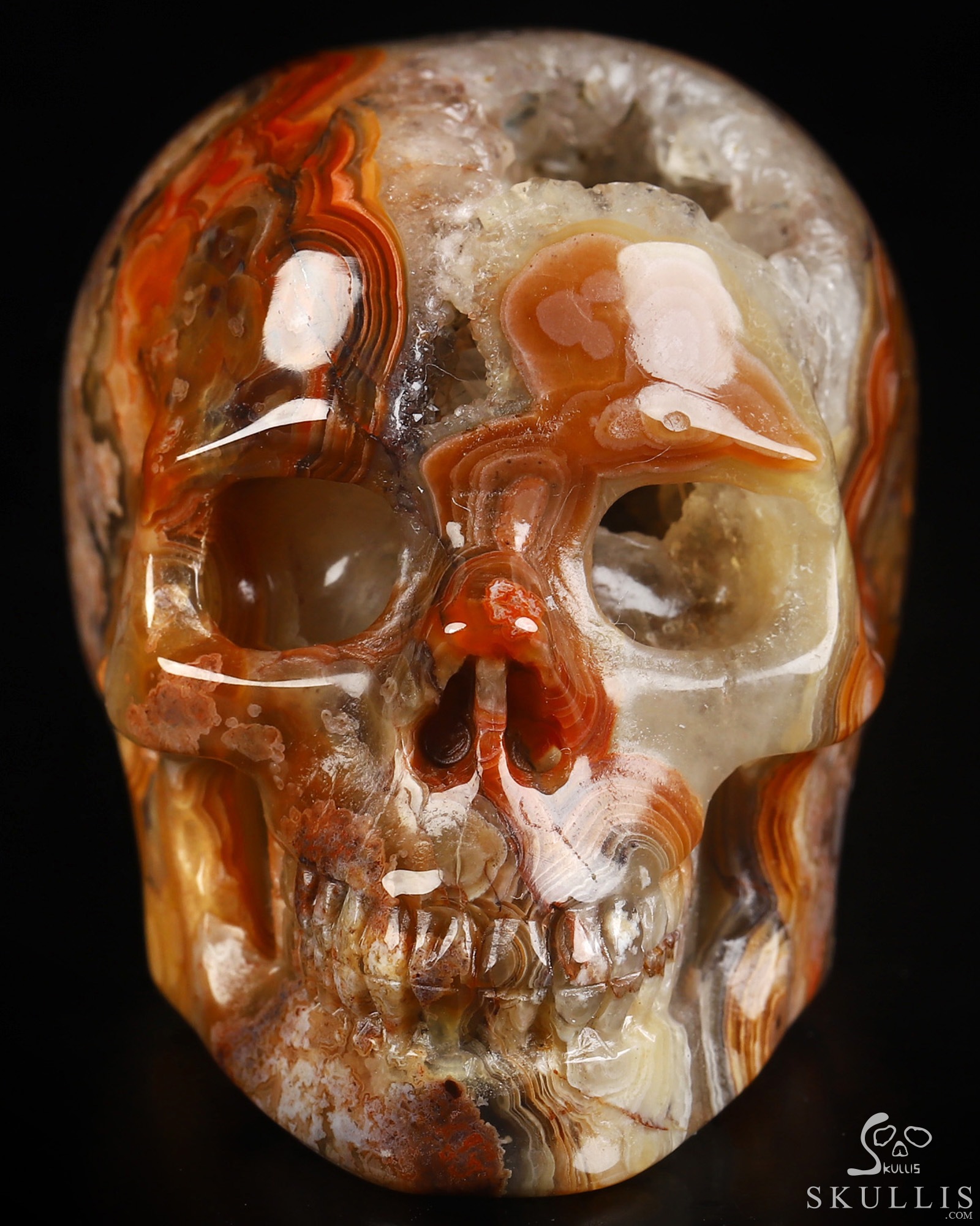 Gemstone 2.0" Red Crazy Lace Agate Hand Carved Crystal Skull, Realistic, Crystal Healing Gemstone 2.0" Red Crazy Lace Agate Hand Carved Crystal Skull, Realistic, Crystal Healing