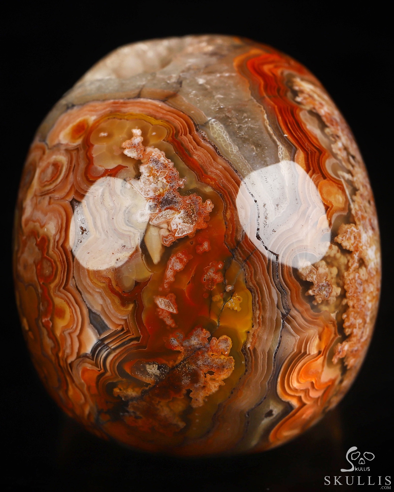 Gemstone 2.0" Red Crazy Lace Agate Hand Carved Crystal Skull, Realistic, Crystal Healing Gemstone 2.0" Red Crazy Lace Agate Hand Carved Crystal Skull, Realistic, Crystal Healing