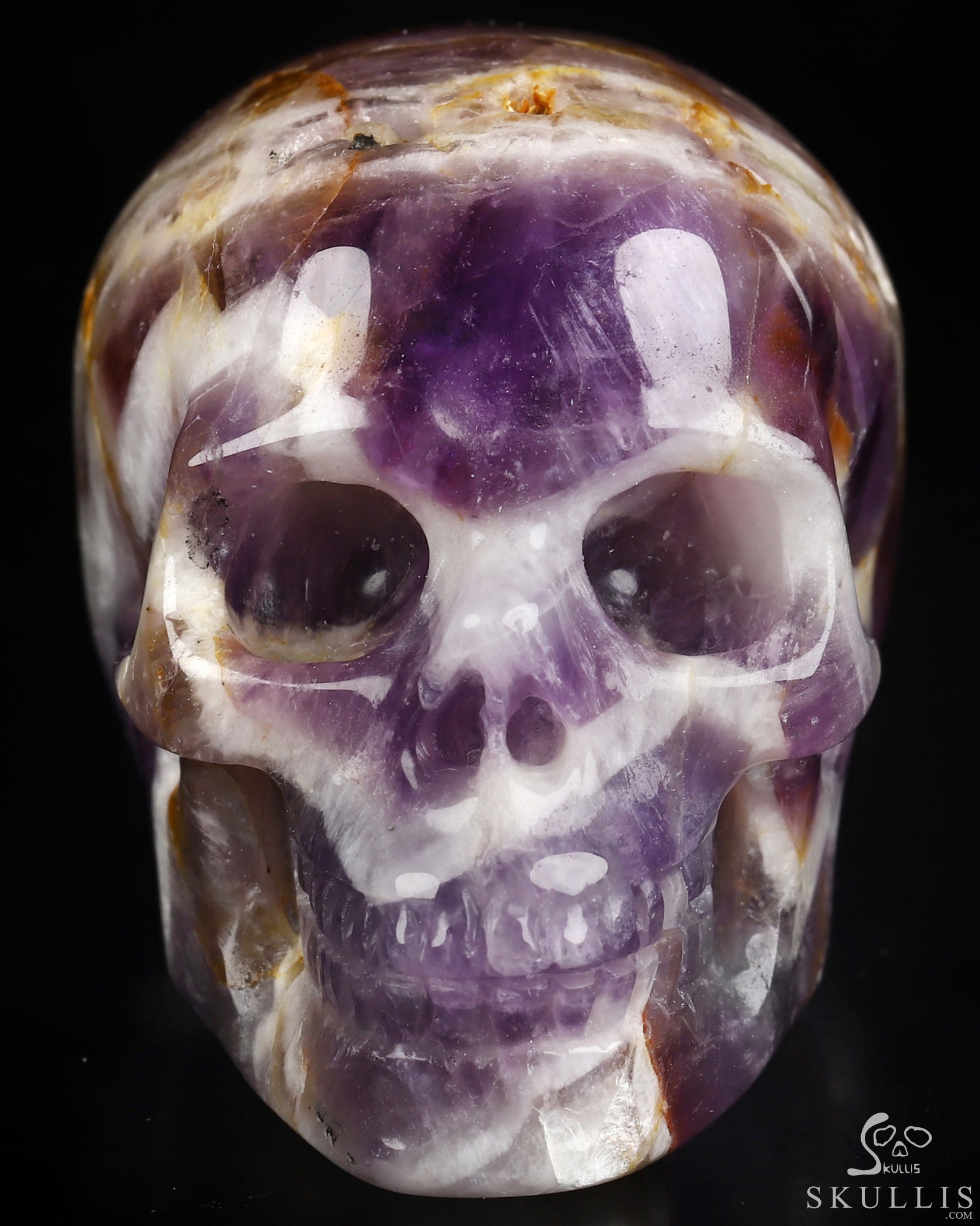 2.0" Dream Chevron Amethyst Hand Carved Crystal Skull, Realistic, Crystal Healing 2.0" Dream Chevron Amethyst Hand Carved Crystal Skull, Realistic, Crystal Healing