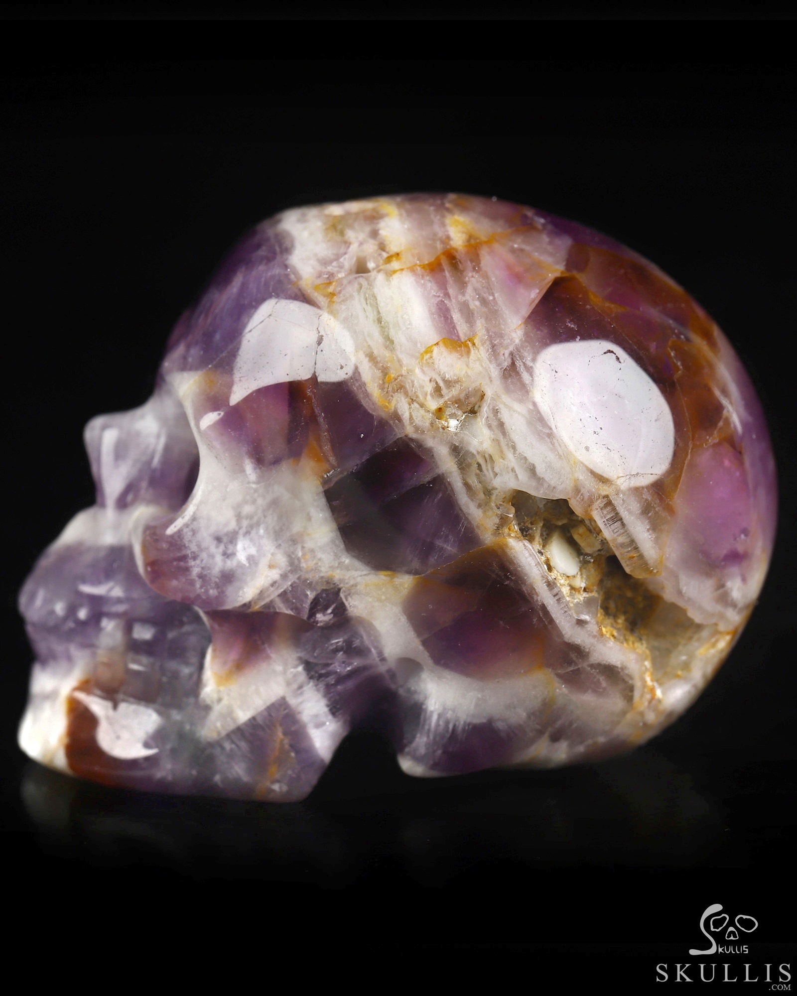 2.0" Dream Chevron Amethyst Hand Carved Crystal Skull, Realistic, Crystal Healing 2.0" Dream Chevron Amethyst Hand Carved Crystal Skull, Realistic, Crystal Healing
