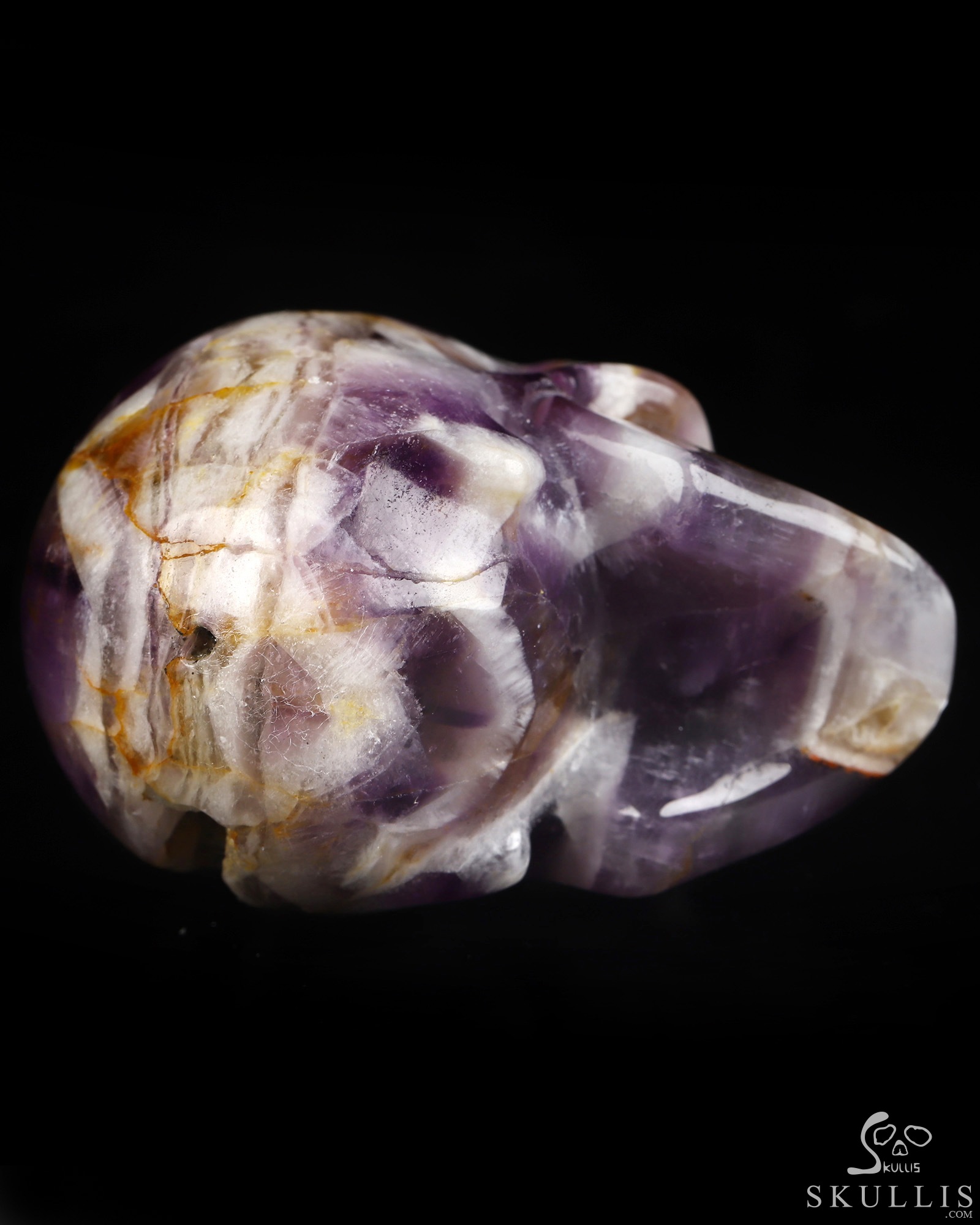 2.0" Dream Chevron Amethyst Hand Carved Crystal Skull, Realistic, Crystal Healing 2.0" Dream Chevron Amethyst Hand Carved Crystal Skull, Realistic, Crystal Healing