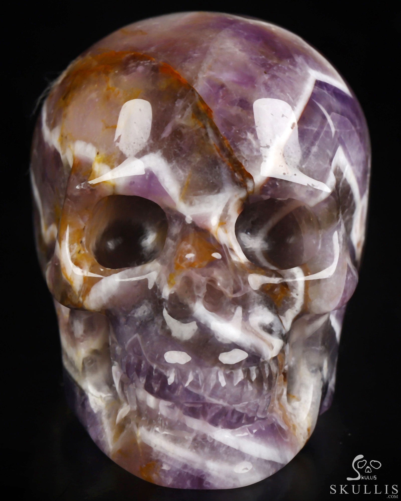 2.0" Dream Chevron Amethyst Hand Carved Crystal Skull, Realistic, Crystal Healing 2.0" Dream Chevron Amethyst Hand Carved Crystal Skull, Realistic, Crystal Healing