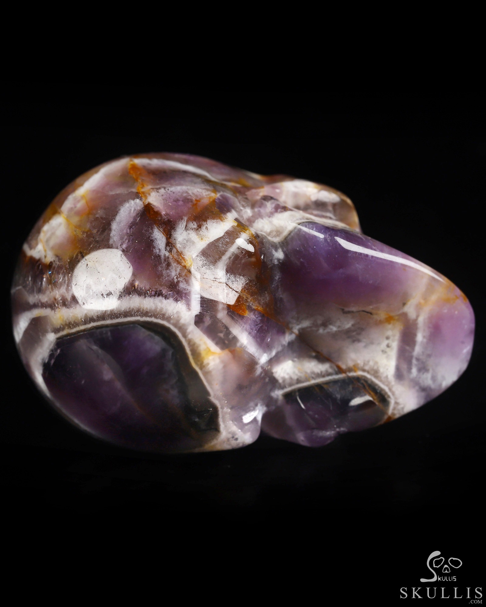 2.0" Dream Chevron Amethyst Hand Carved Crystal Skull, Realistic, Crystal Healing 2.0" Dream Chevron Amethyst Hand Carved Crystal Skull, Realistic, Crystal Healing