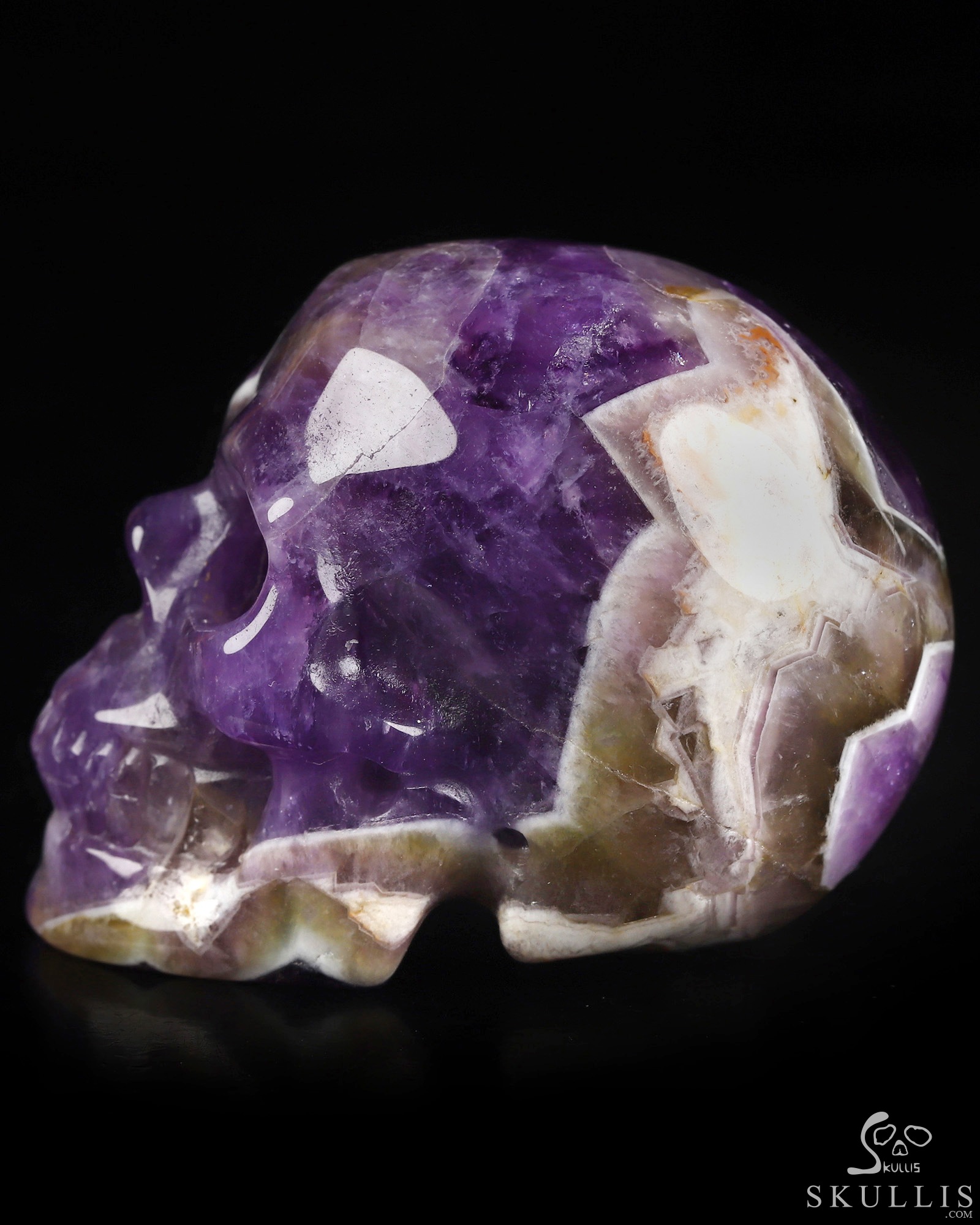 2.0" Dream Chevron Amethyst Hand Carved Crystal Skull, Realistic, Crystal Healing 2.0" Dream Chevron Amethyst Hand Carved Crystal Skull, Realistic, Crystal Healing
