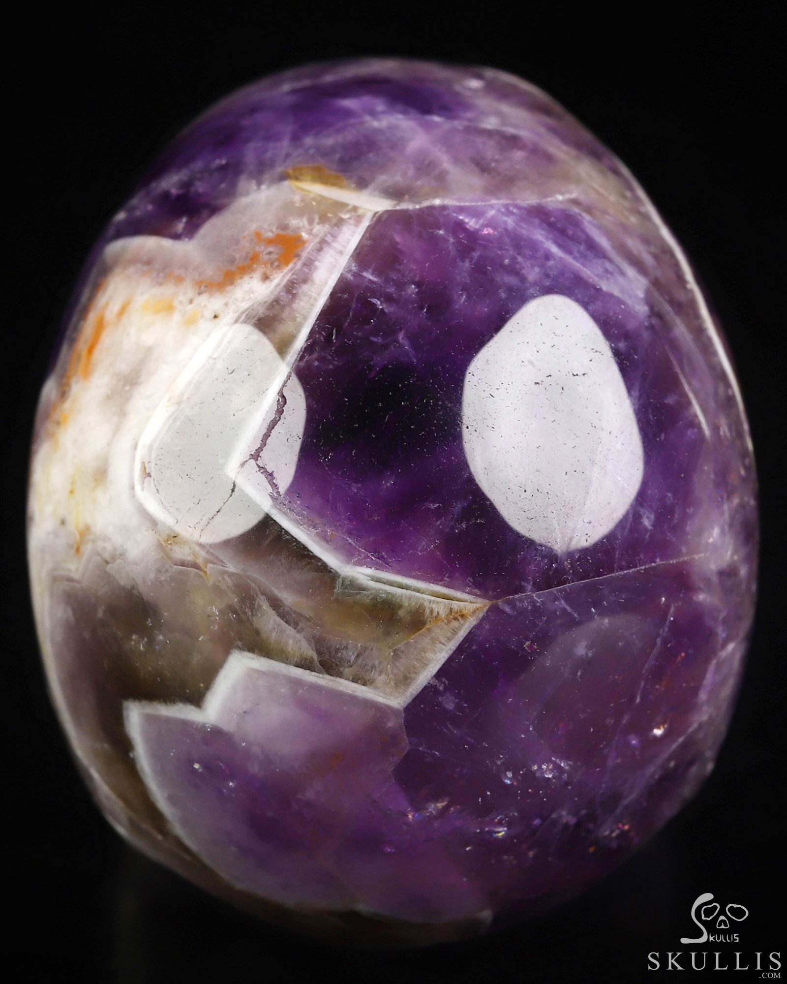 2.0" Dream Chevron Amethyst Hand Carved Crystal Skull, Realistic, Crystal Healing 2.0" Dream Chevron Amethyst Hand Carved Crystal Skull, Realistic, Crystal Healing