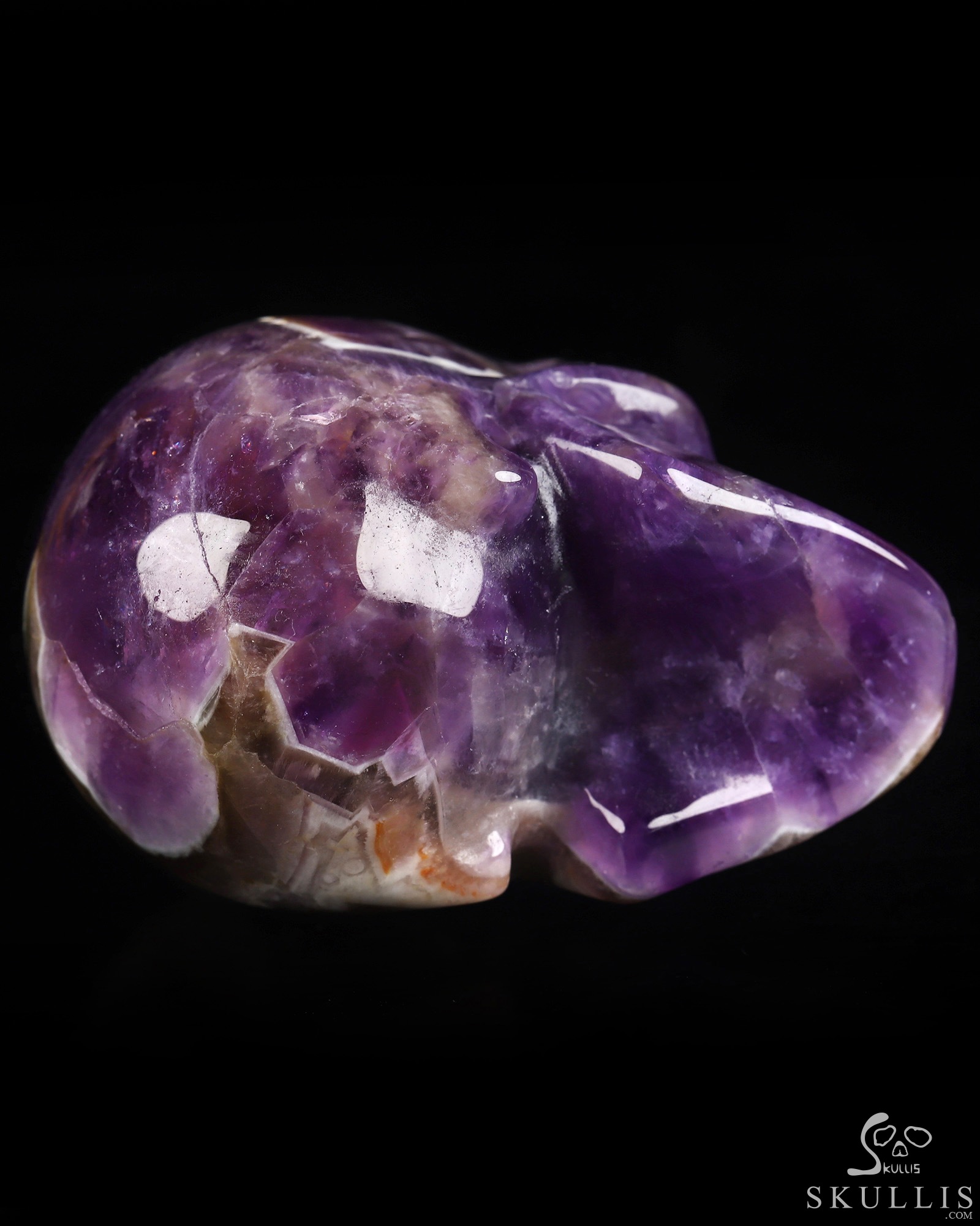 2.0" Dream Chevron Amethyst Hand Carved Crystal Skull, Realistic, Crystal Healing 2.0" Dream Chevron Amethyst Hand Carved Crystal Skull, Realistic, Crystal Healing