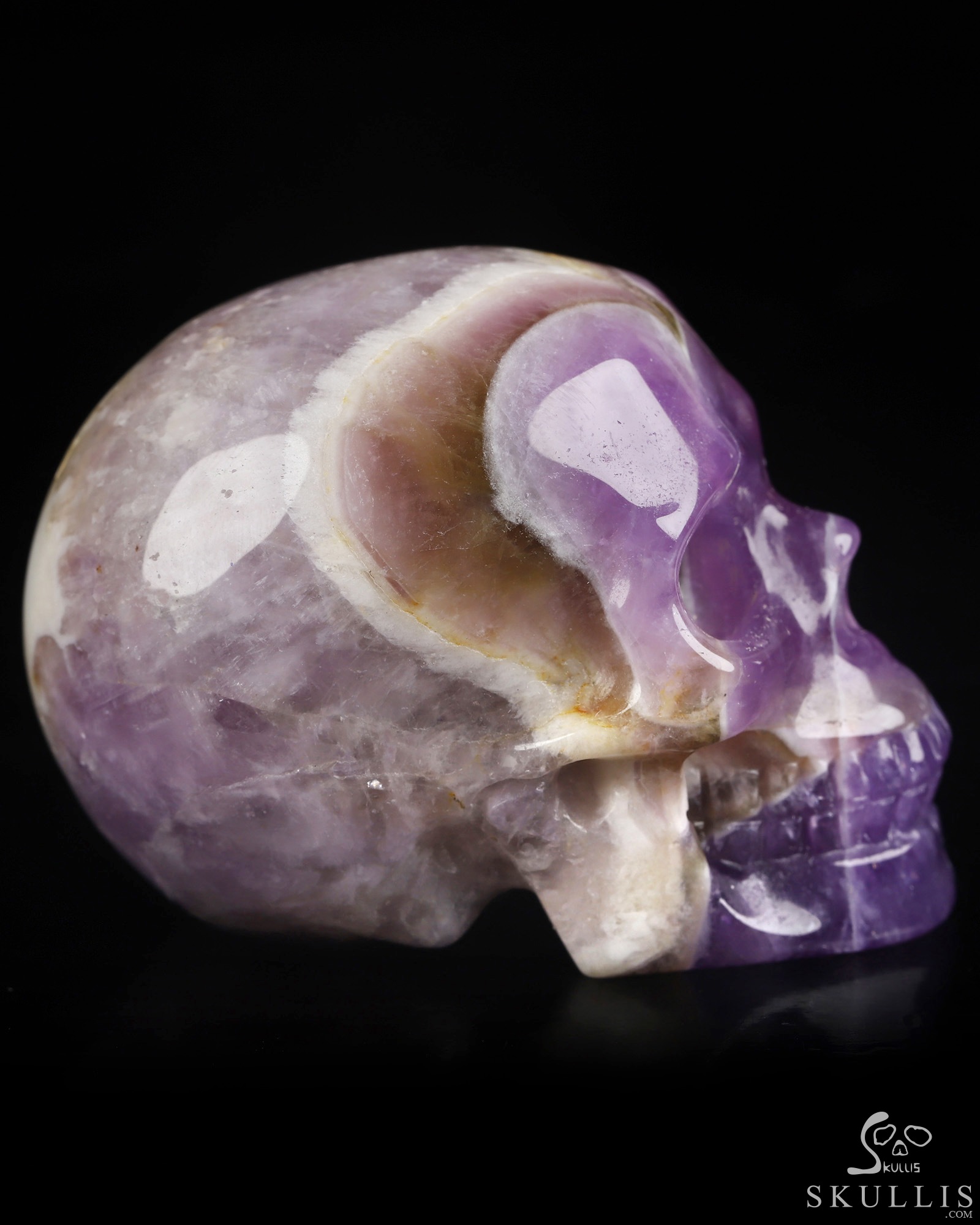 2.0" Dream Chevron Amethyst Hand Carved Crystal Skull, Realistic, Crystal Healing 2.0" Dream Chevron Amethyst Hand Carved Crystal Skull, Realistic, Crystal Healing