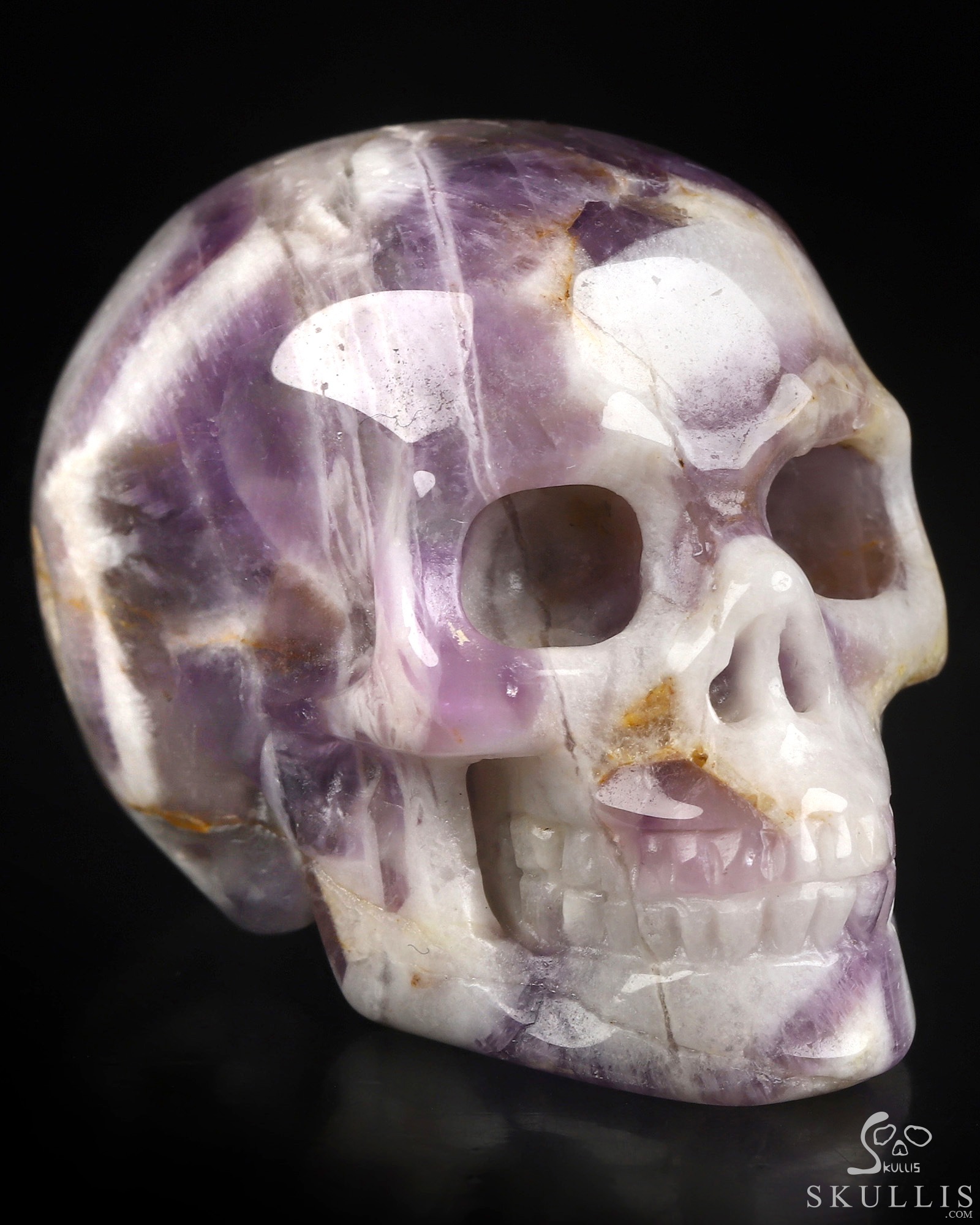 2.0" Dream Chevron Amethyst Hand Carved Crystal Skull, Realistic, Crystal Healing 2.0" Dream Chevron Amethyst Hand Carved Crystal Skull, Realistic, Crystal Healing