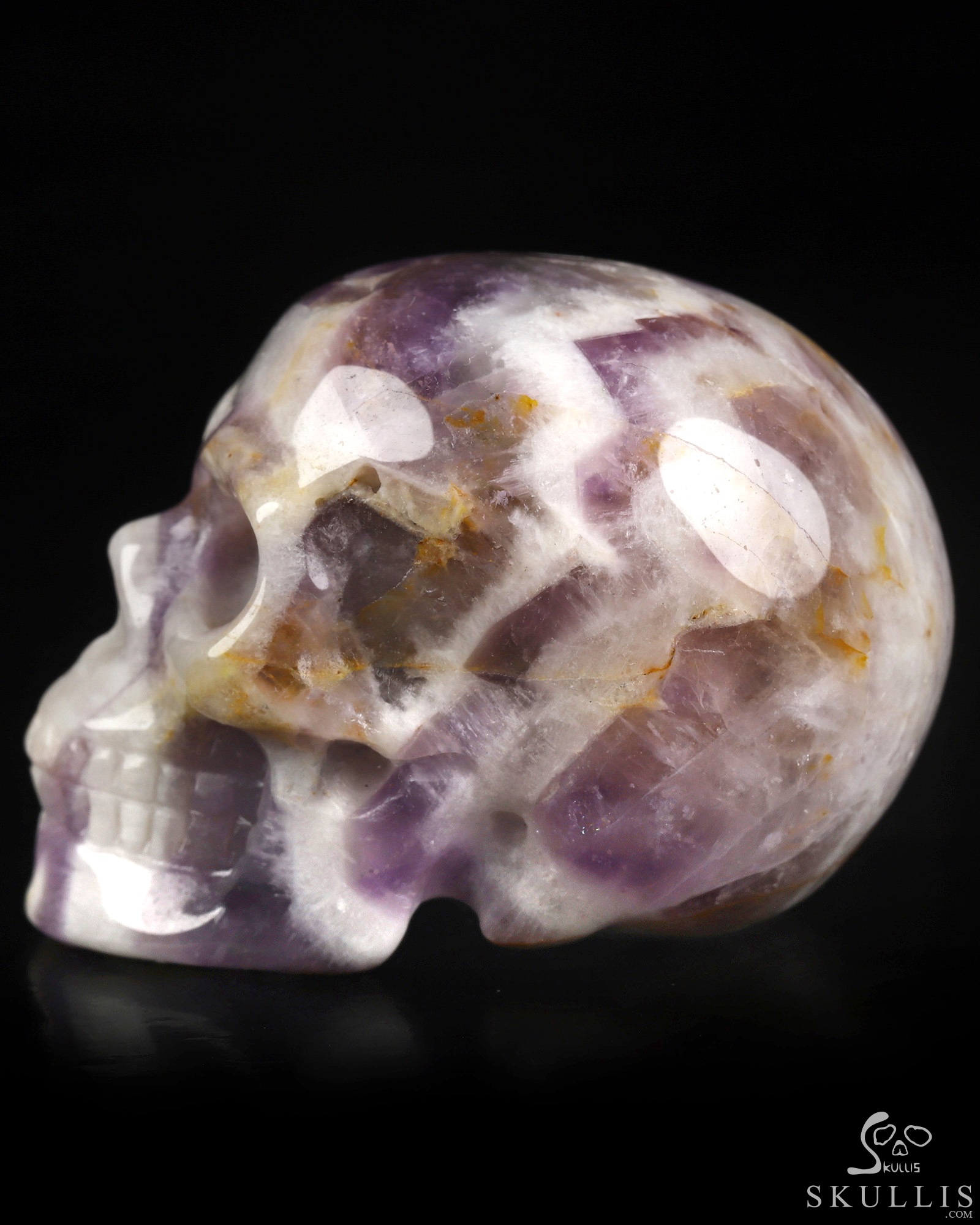 2.0" Dream Chevron Amethyst Hand Carved Crystal Skull, Realistic, Crystal Healing 2.0" Dream Chevron Amethyst Hand Carved Crystal Skull, Realistic, Crystal Healing