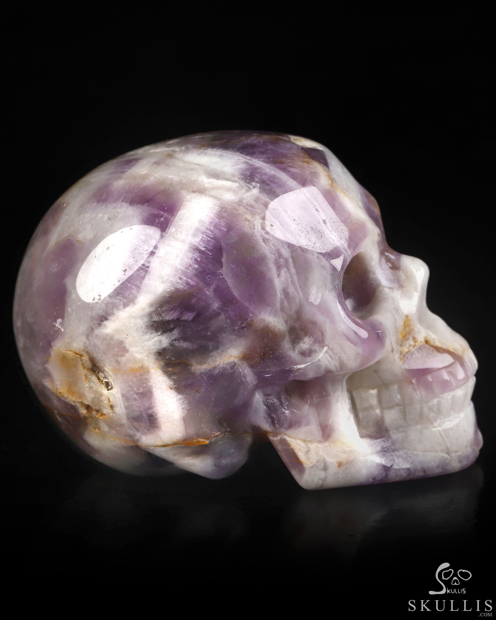 2.0" Dream Chevron Amethyst Hand Carved Crystal Skull, Realistic, Crystal Healing 2.0" Dream Chevron Amethyst Hand Carved Crystal Skull, Realistic, Crystal Healing
