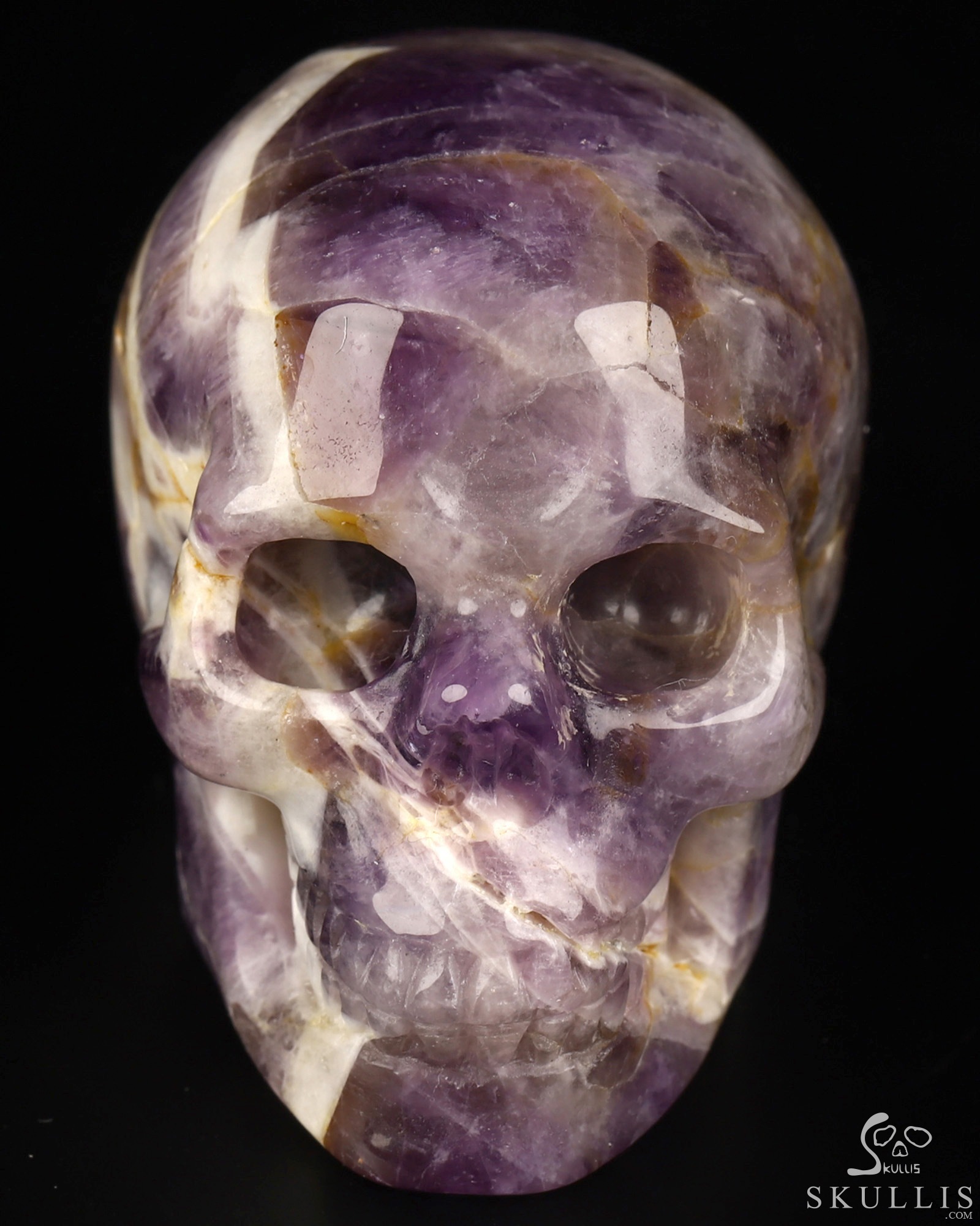 2.0" Dream Chevron Amethyst Hand Carved Crystal Skull, Realistic, Crystal Healing 2.0" Dream Chevron Amethyst Hand Carved Crystal Skull, Realistic, Crystal Healing