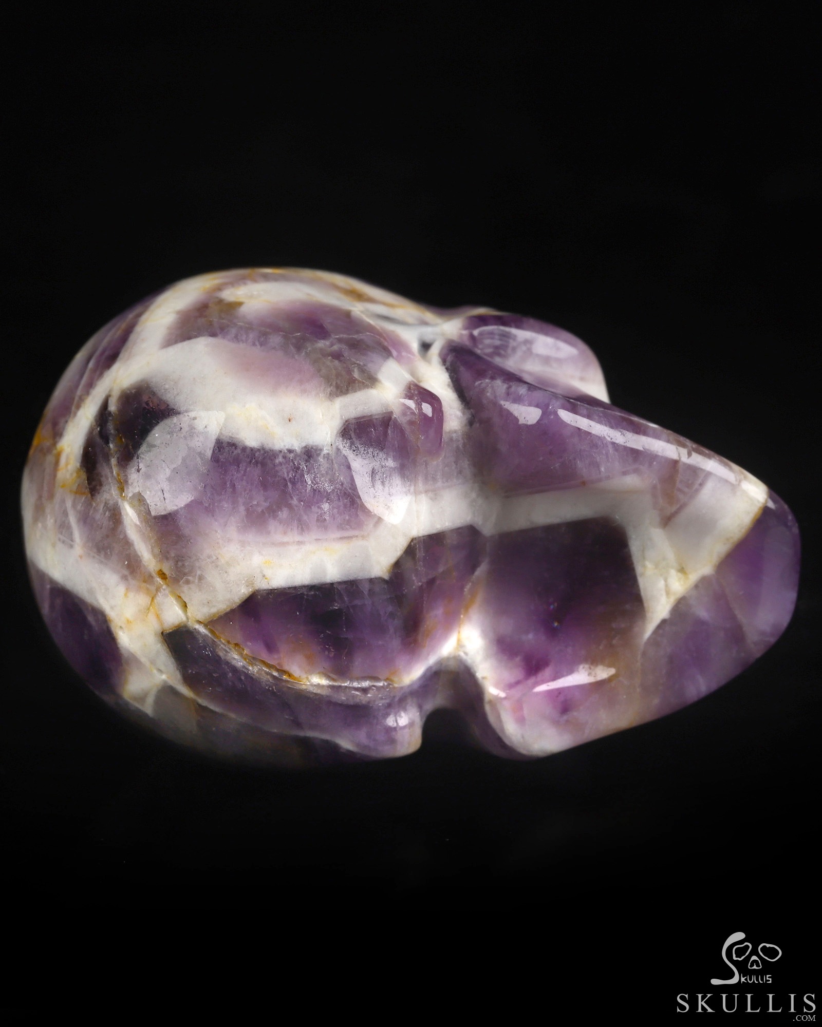 2.0" Dream Chevron Amethyst Hand Carved Crystal Skull, Realistic, Crystal Healing 2.0" Dream Chevron Amethyst Hand Carved Crystal Skull, Realistic, Crystal Healing