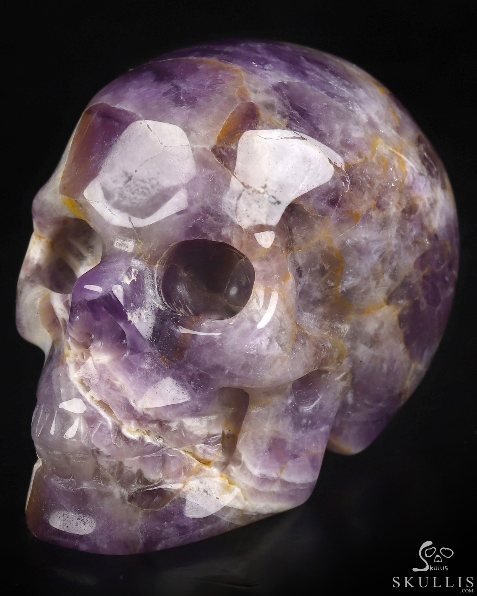 2.0" Dream Chevron Amethyst Hand Carved Crystal Skull, Realistic, Crystal Healing 2.0" Dream Chevron Amethyst Hand Carved Crystal Skull, Realistic, Crystal Healing