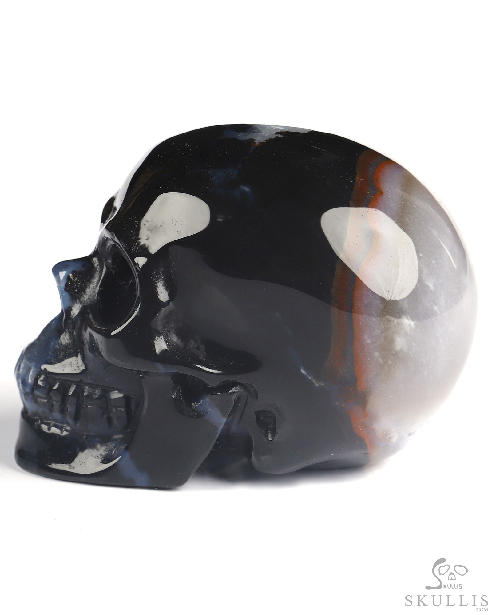 2.0" Black Zebra Agate Hand Carved Crystal Skull, Realistic, Crystal Healing 2.0" Black Zebra Agate Hand Carved Crystal Skull, Realistic, Crystal Healing