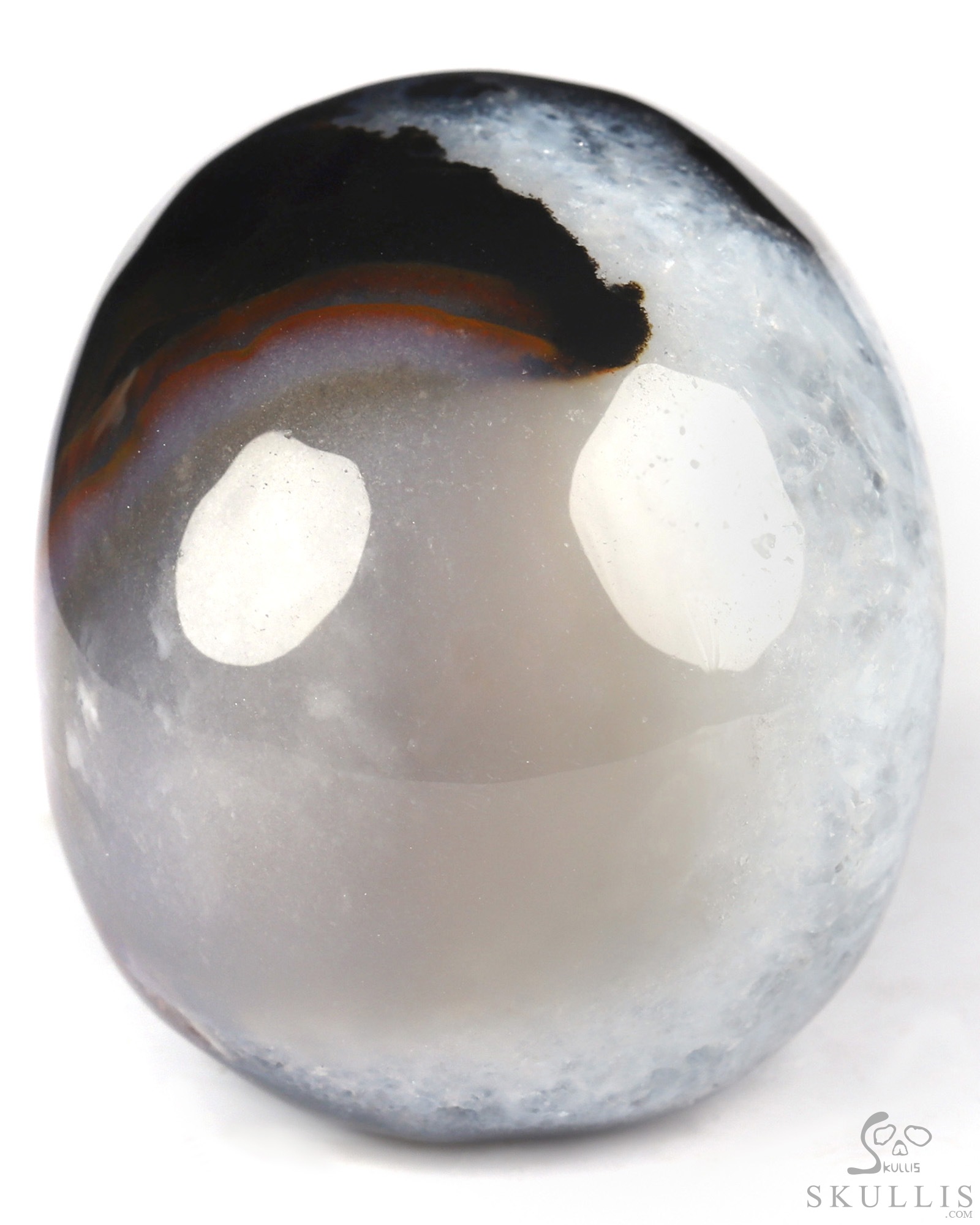 2.0" Black Zebra Agate Hand Carved Crystal Skull, Realistic, Crystal Healing 2.0" Black Zebra Agate Hand Carved Crystal Skull, Realistic, Crystal Healing