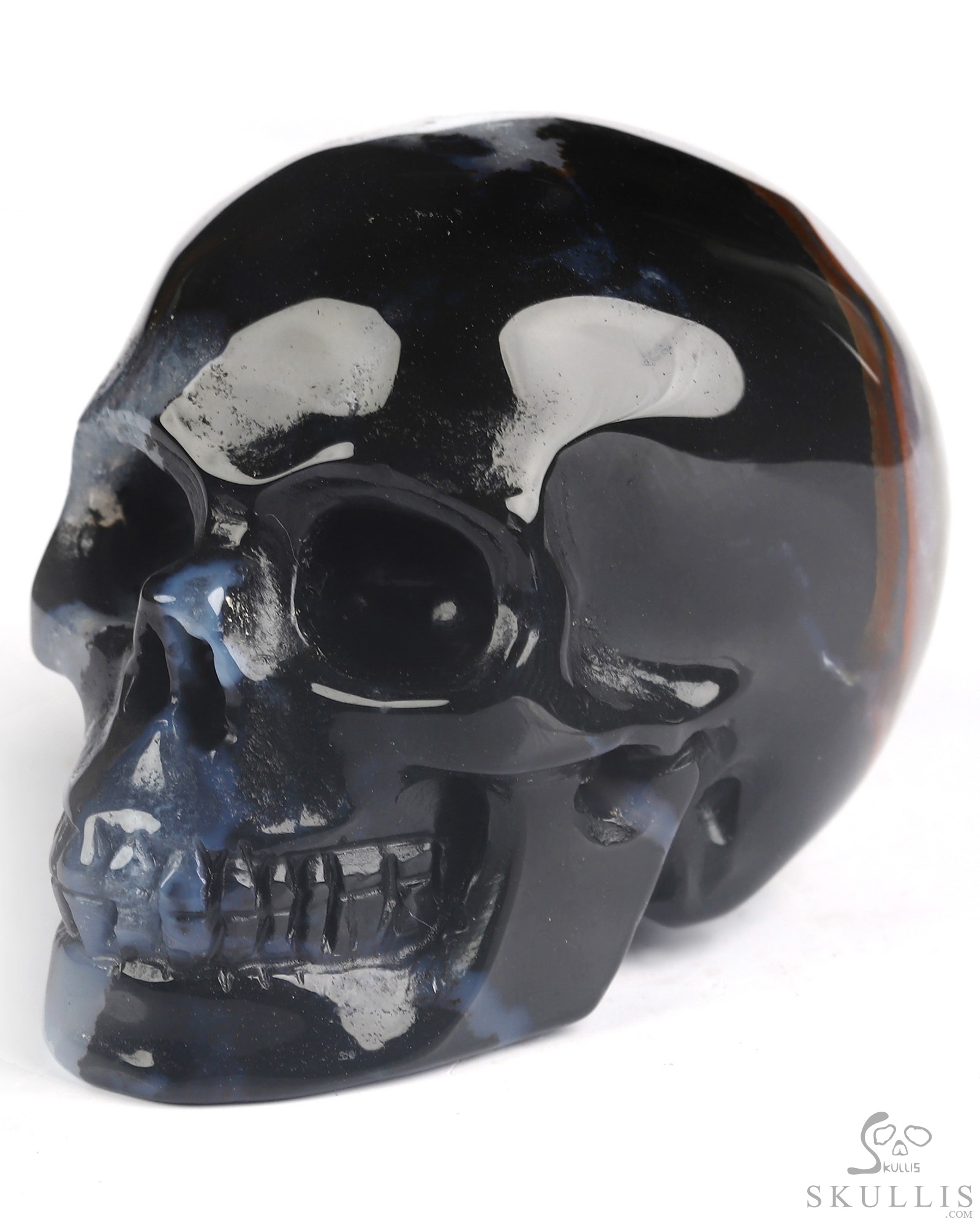 2.0" Black Zebra Agate Hand Carved Crystal Skull, Realistic, Crystal Healing 2.0" Black Zebra Agate Hand Carved Crystal Skull, Realistic, Crystal Healing