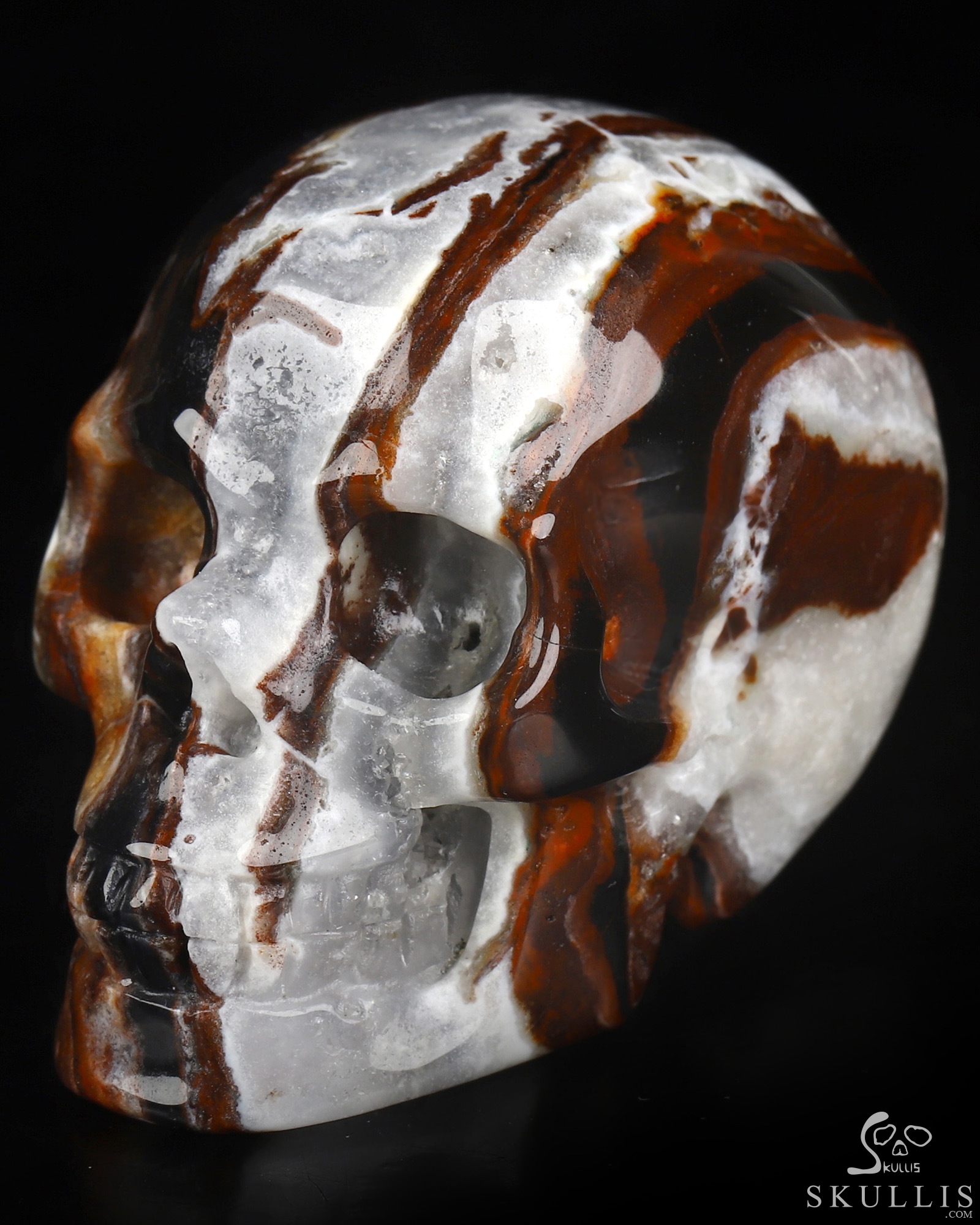 2.0" Black Zebra Agate Hand Carved Crystal Skull, Realistic, Crystal Healing 2.0" Black Zebra Agate Hand Carved Crystal Skull, Realistic, Crystal Healing