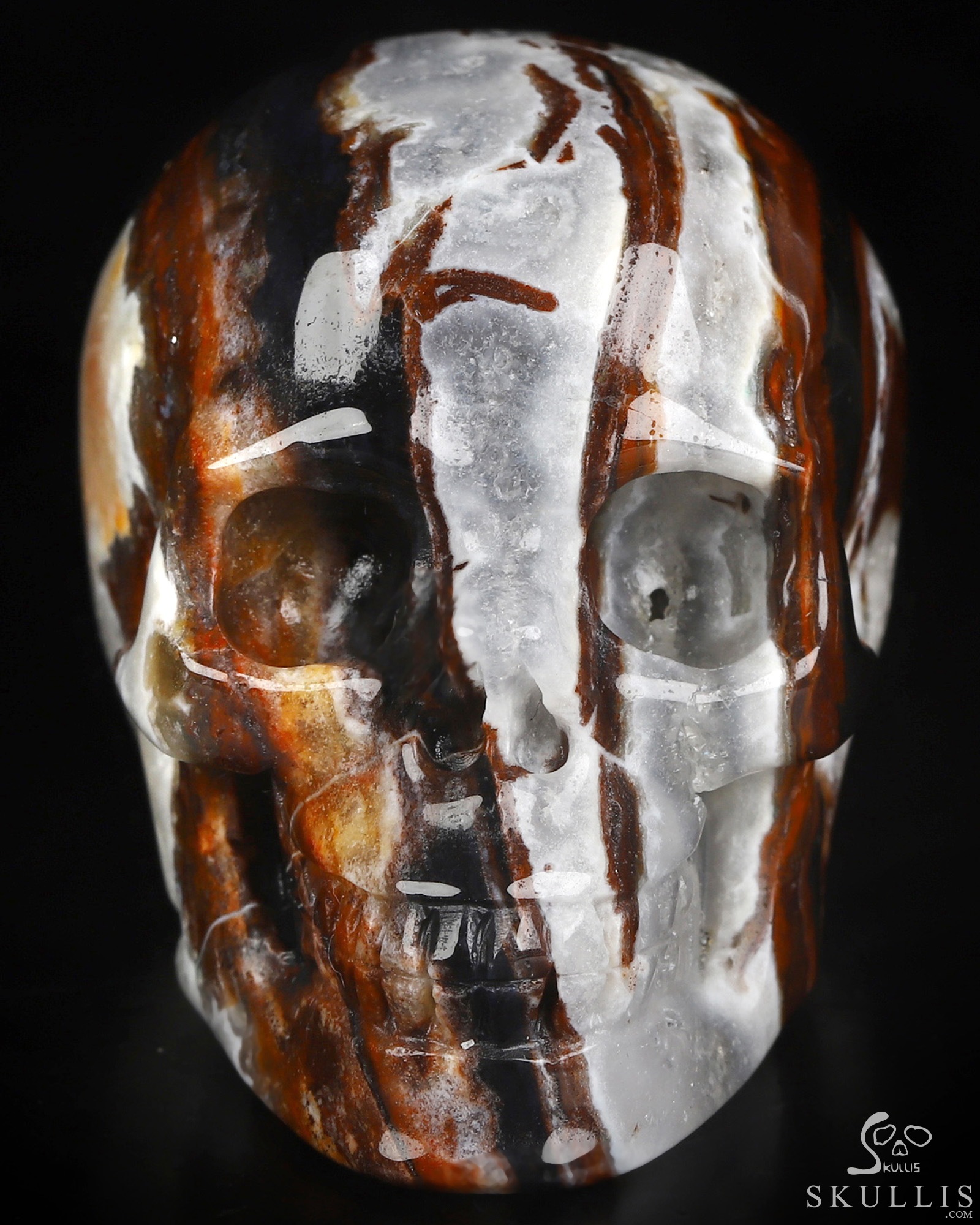 2.0" Black Zebra Agate Hand Carved Crystal Skull, Realistic, Crystal Healing 2.0" Black Zebra Agate Hand Carved Crystal Skull, Realistic, Crystal Healing