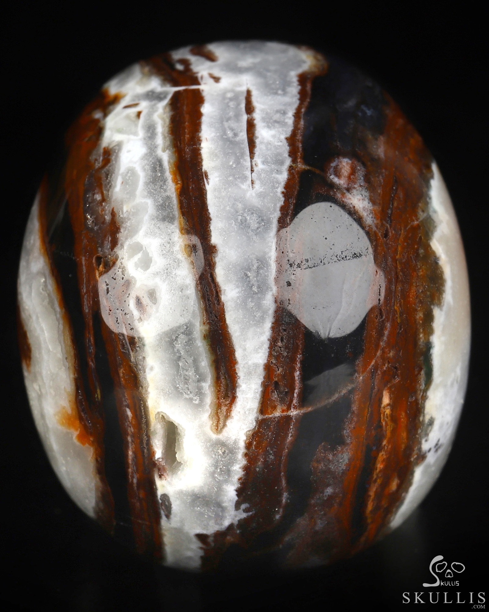 2.0" Black Zebra Agate Hand Carved Crystal Skull, Realistic, Crystal Healing 2.0" Black Zebra Agate Hand Carved Crystal Skull, Realistic, Crystal Healing