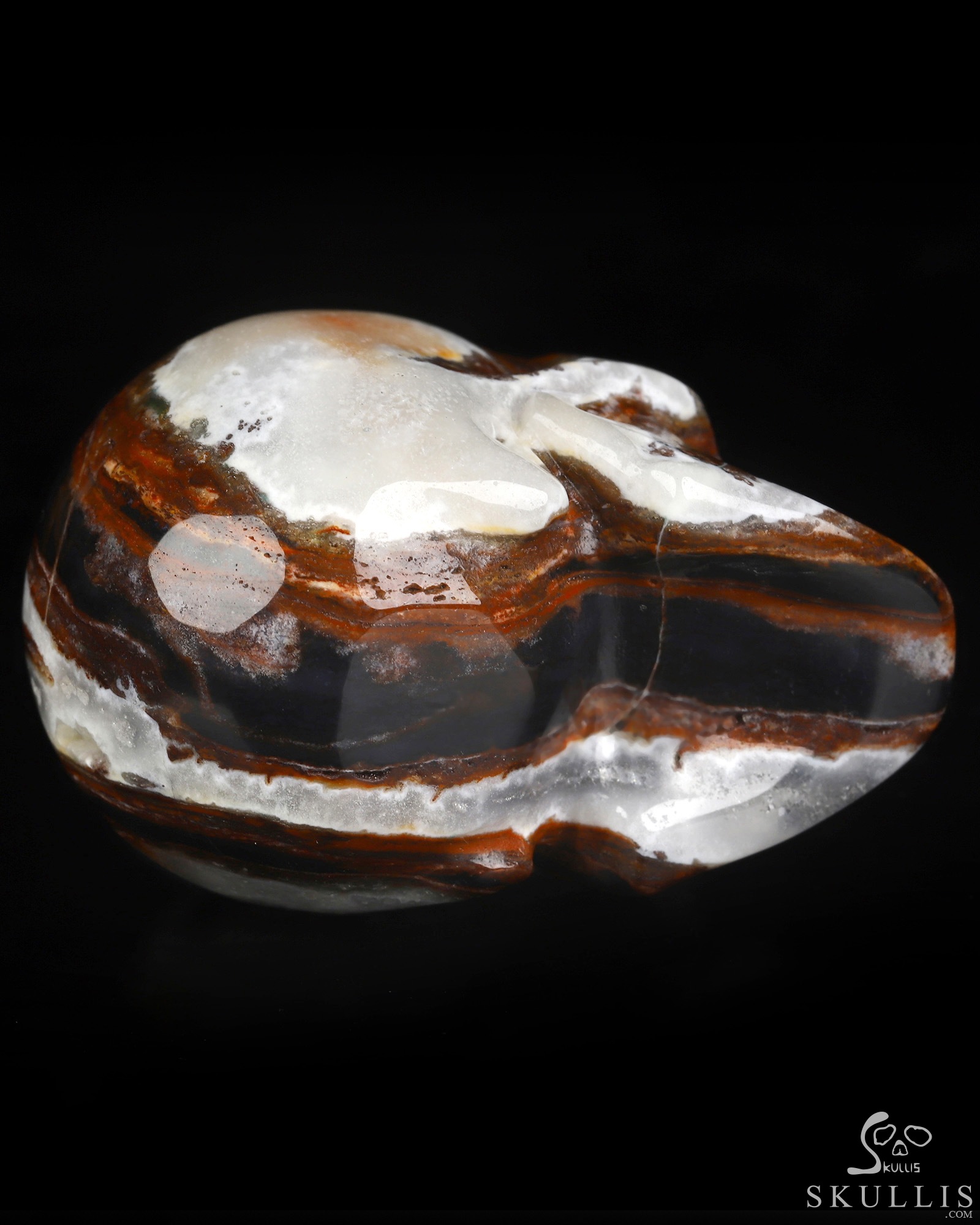 2.0" Black Zebra Agate Hand Carved Crystal Skull, Realistic, Crystal Healing 2.0" Black Zebra Agate Hand Carved Crystal Skull, Realistic, Crystal Healing