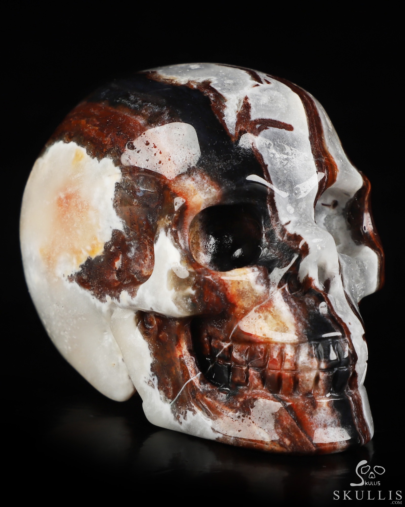 2.0" Black Zebra Agate Hand Carved Crystal Skull, Realistic, Crystal Healing 2.0" Black Zebra Agate Hand Carved Crystal Skull, Realistic, Crystal Healing