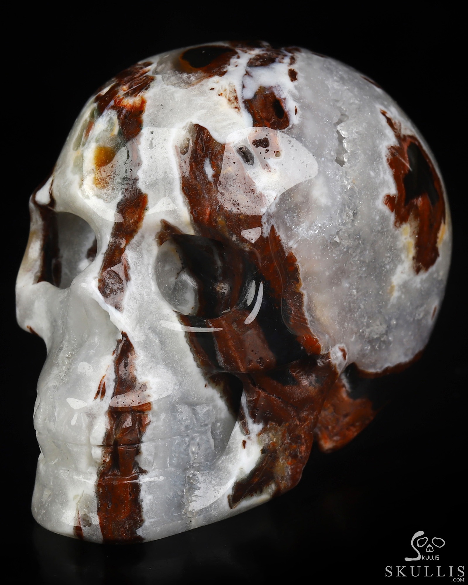 2.0" Black Zebra Agate Hand Carved Crystal Skull, Realistic, Crystal Healing 2.0" Black Zebra Agate Hand Carved Crystal Skull, Realistic, Crystal Healing