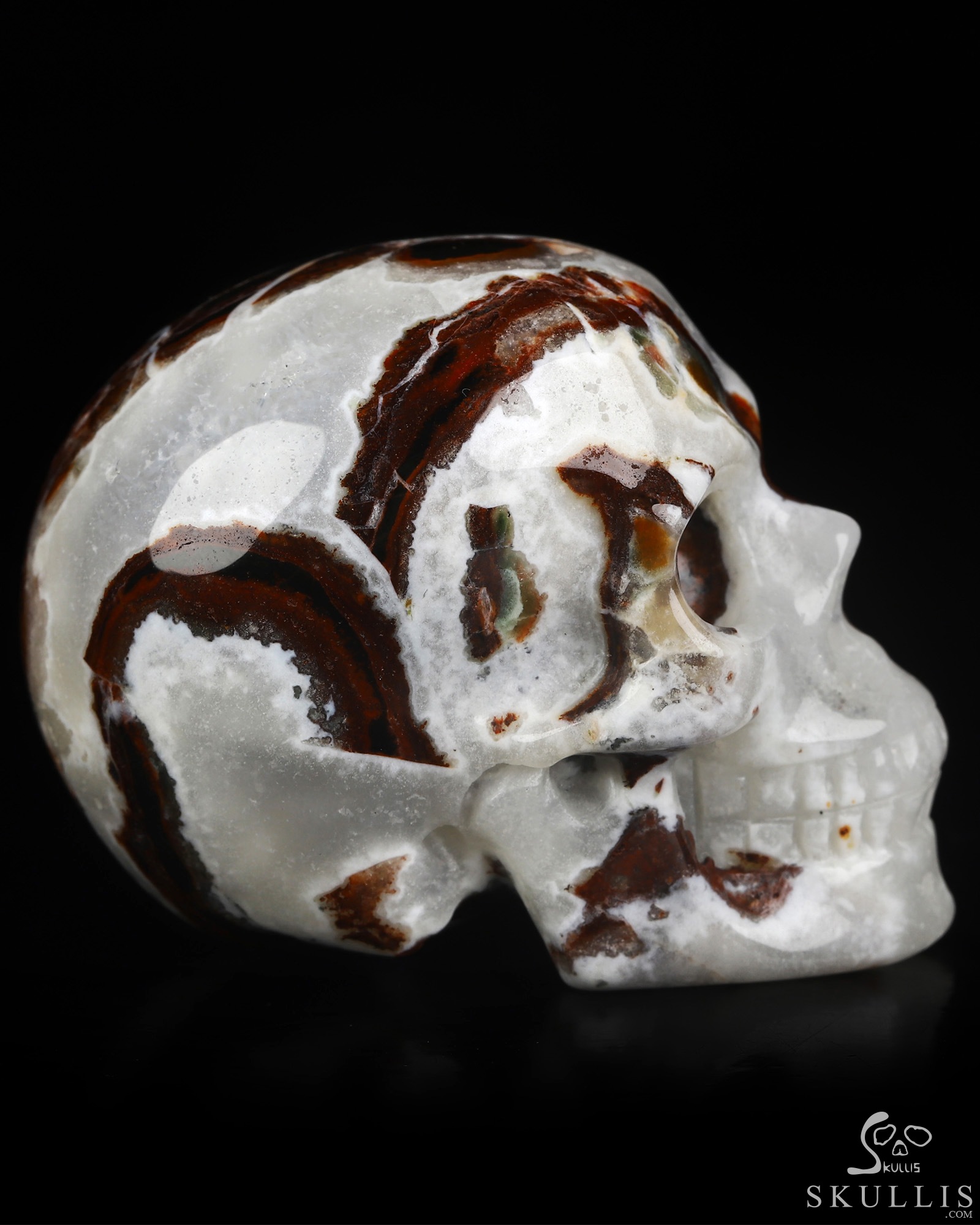 2.0" Black Zebra Agate Hand Carved Crystal Skull, Realistic, Crystal Healing 2.0" Black Zebra Agate Hand Carved Crystal Skull, Realistic, Crystal Healing