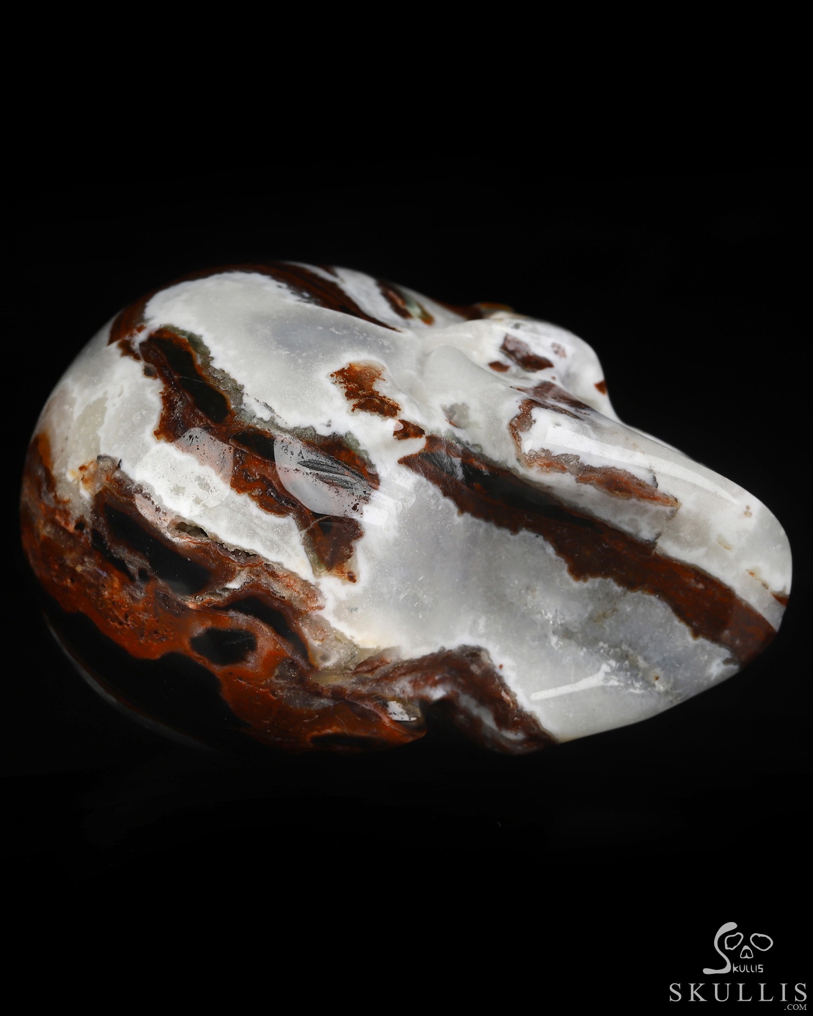2.0" Black Zebra Agate Hand Carved Crystal Skull, Realistic, Crystal Healing 2.0" Black Zebra Agate Hand Carved Crystal Skull, Realistic, Crystal Healing