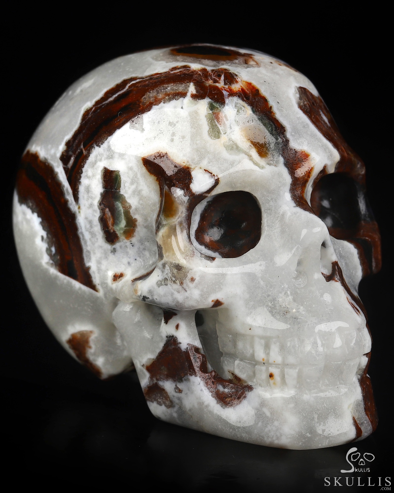 2.0" Black Zebra Agate Hand Carved Crystal Skull, Realistic, Crystal Healing 2.0" Black Zebra Agate Hand Carved Crystal Skull, Realistic, Crystal Healing