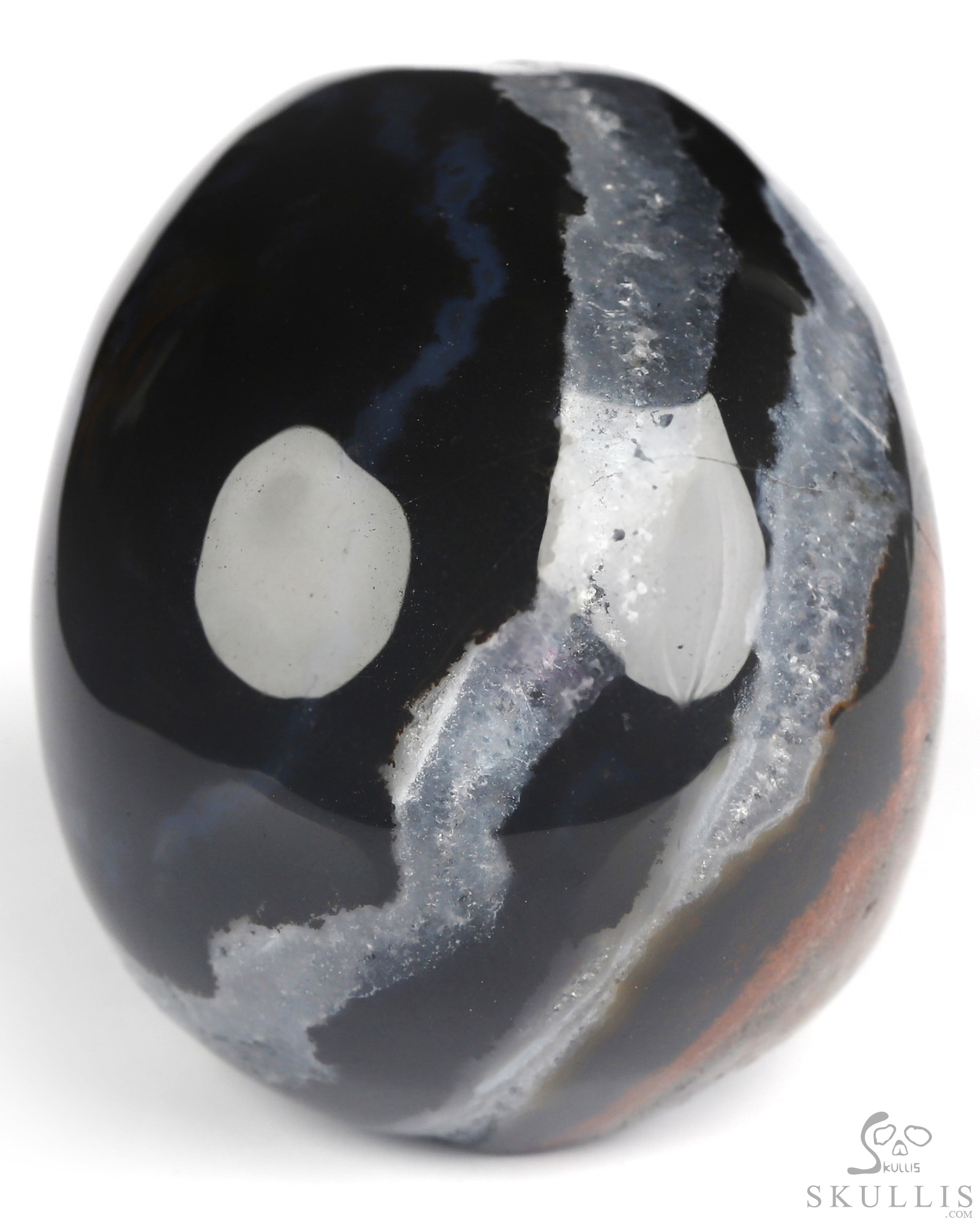 2.0" Black Zebra Agate Hand Carved Crystal Skull, Realistic, Crystal Healing 2.0" Black Zebra Agate Hand Carved Crystal Skull, Realistic, Crystal Healing