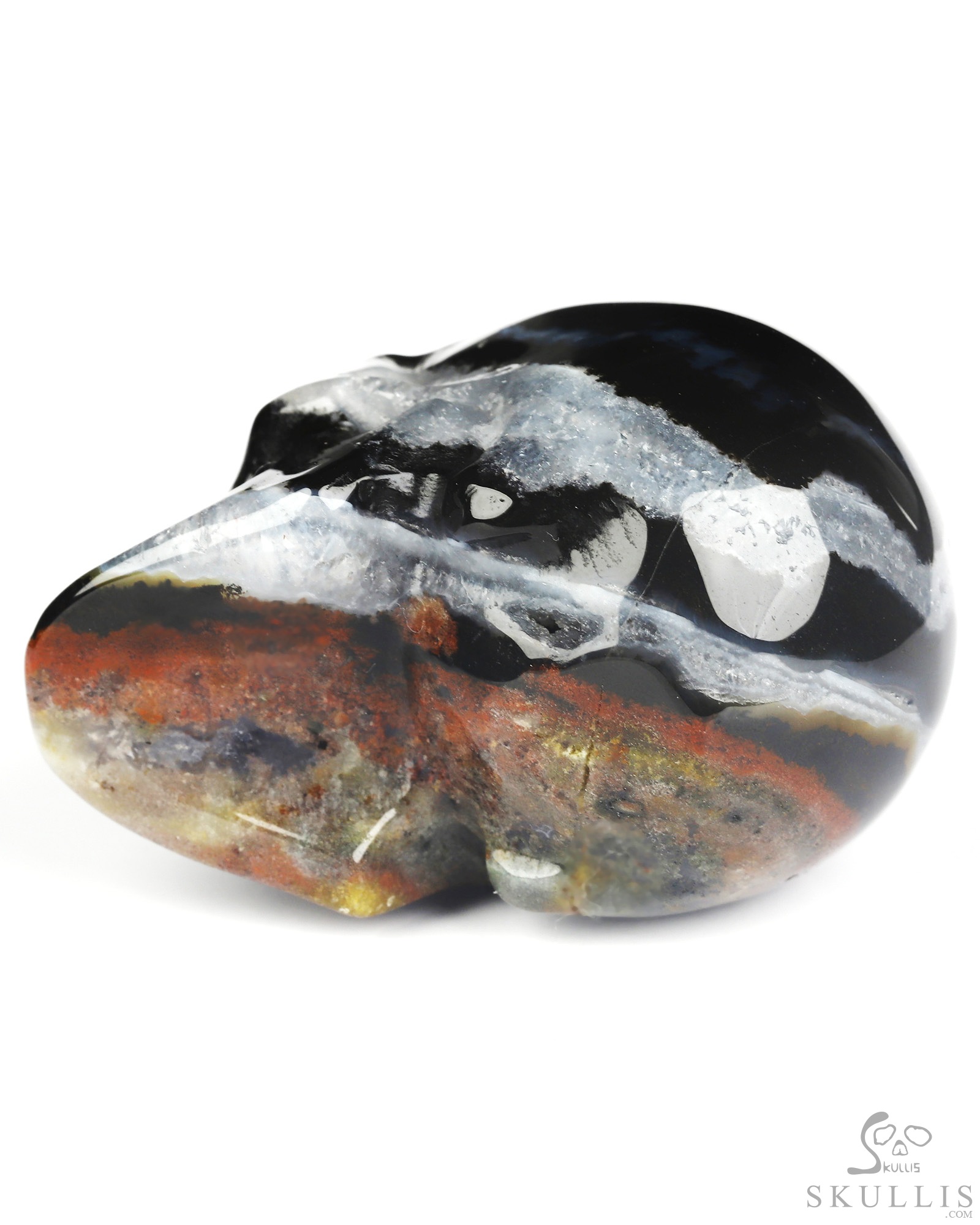 2.0" Black Zebra Agate Hand Carved Crystal Skull, Realistic, Crystal Healing 2.0" Black Zebra Agate Hand Carved Crystal Skull, Realistic, Crystal Healing