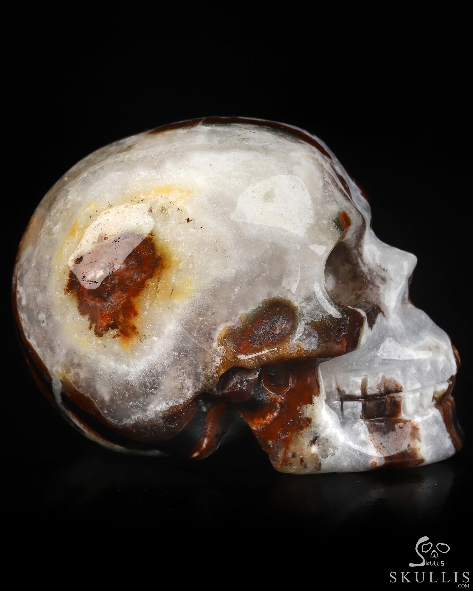 2.0" Black Zebra Agate Hand Carved Crystal Skull, Realistic, Crystal Healing 2.0" Black Zebra Agate Hand Carved Crystal Skull, Realistic, Crystal Healing
