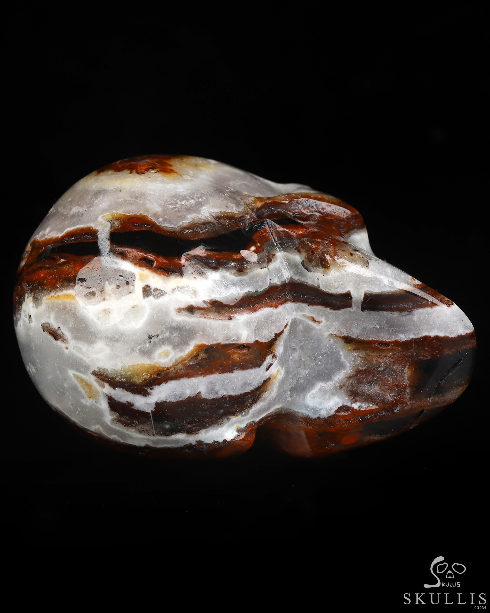 2.0" Black Zebra Agate Hand Carved Crystal Skull, Realistic, Crystal Healing 2.0" Black Zebra Agate Hand Carved Crystal Skull, Realistic, Crystal Healing