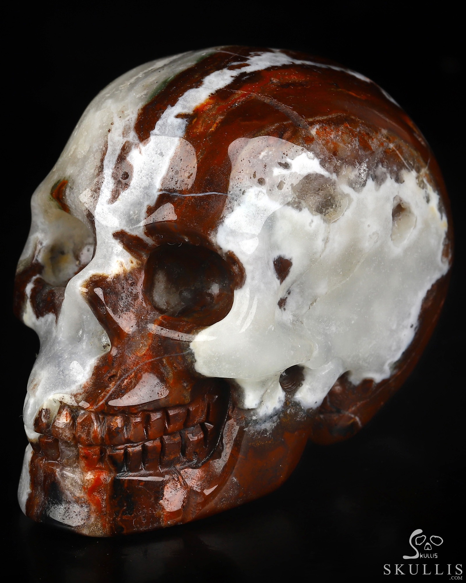 2.0" Black Zebra Agate Hand Carved Crystal Skull, Realistic, Crystal Healing 2.0" Black Zebra Agate Hand Carved Crystal Skull, Realistic, Crystal Healing
