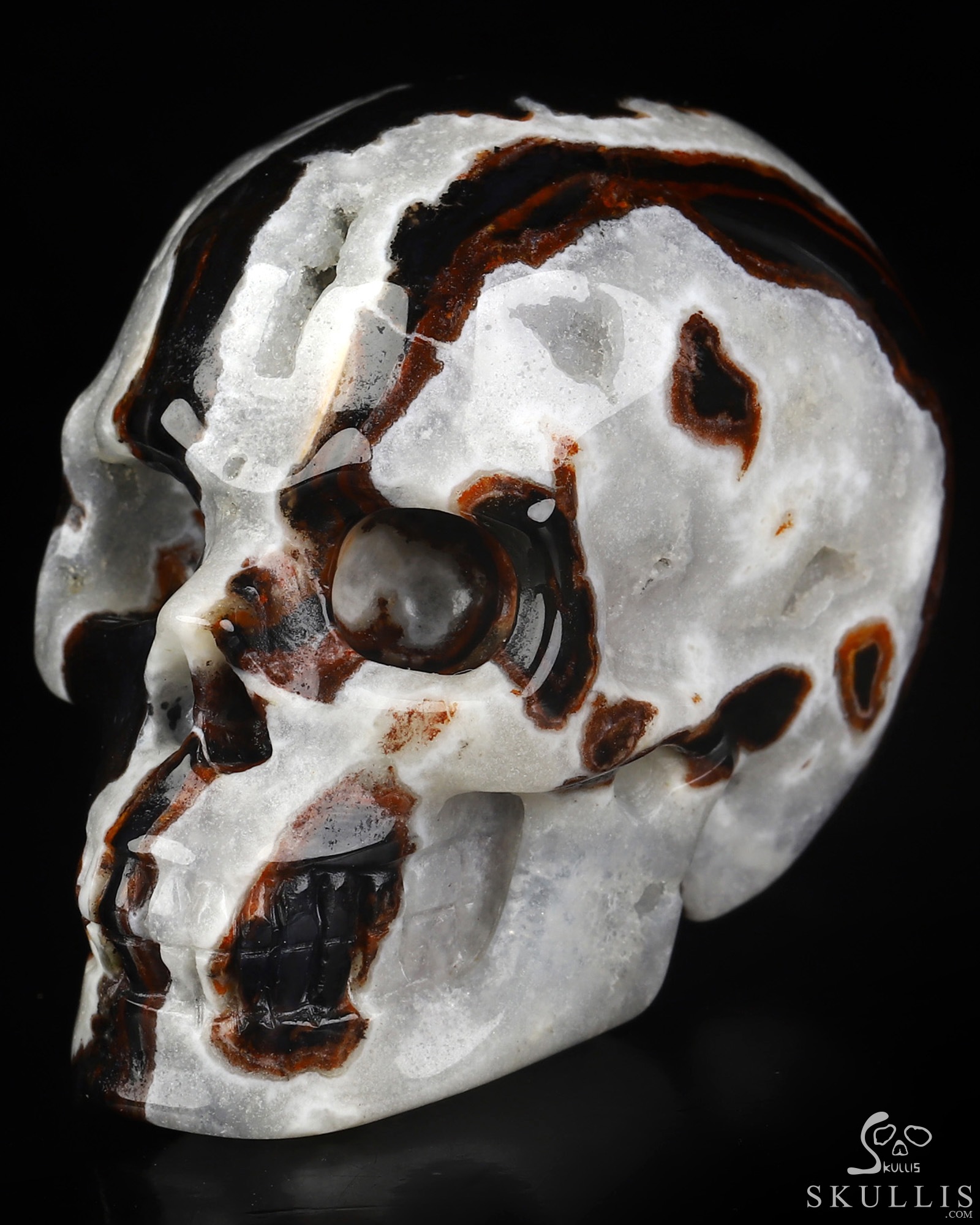 2.0" Black Zebra Agate Hand Carved Crystal Skull, Realistic, Crystal Healing 2.0" Black Zebra Agate Hand Carved Crystal Skull, Realistic, Crystal Healing