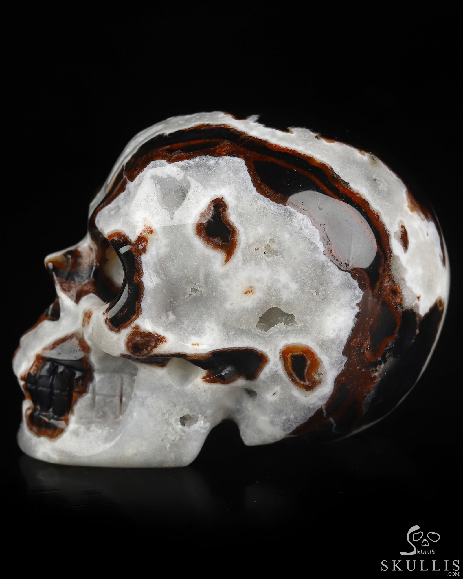 2.0" Black Zebra Agate Hand Carved Crystal Skull, Realistic, Crystal Healing 2.0" Black Zebra Agate Hand Carved Crystal Skull, Realistic, Crystal Healing